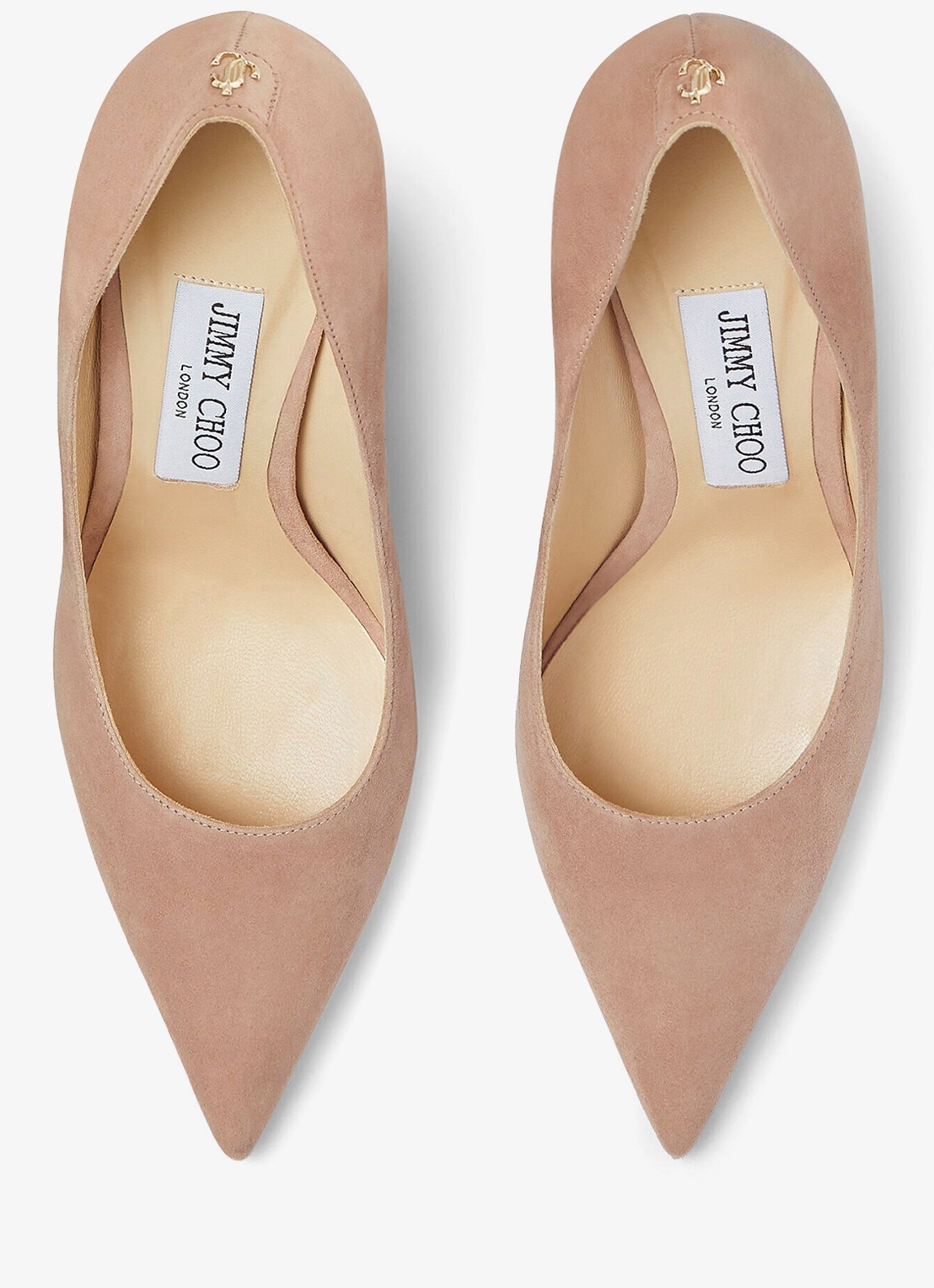 Jimmy Choo Love 85 pump van suède - detail 2 beige