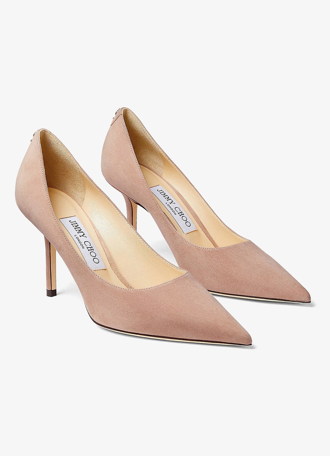 Jimmy Choo Love 85 pump van suède - voorkant 4 beige