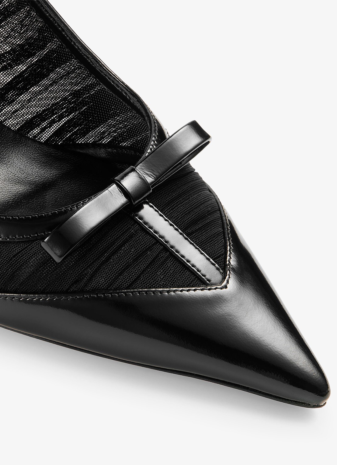 Jimmy Choo Love/Mesh 85 pump van lamsleer met mesh details - detail 3 zwart