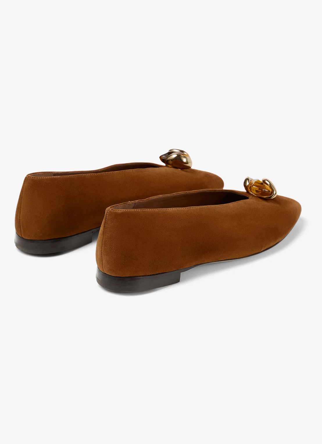 Jimmy Choo Margot ballerina van geitensuède - achterkant 3 bruin