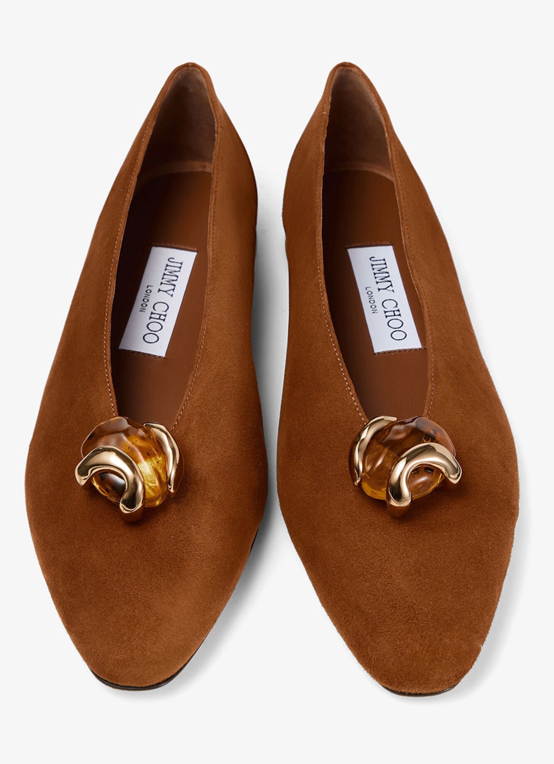 Jimmy Choo Margot ballerina van geitensuède - detail 5 bruin