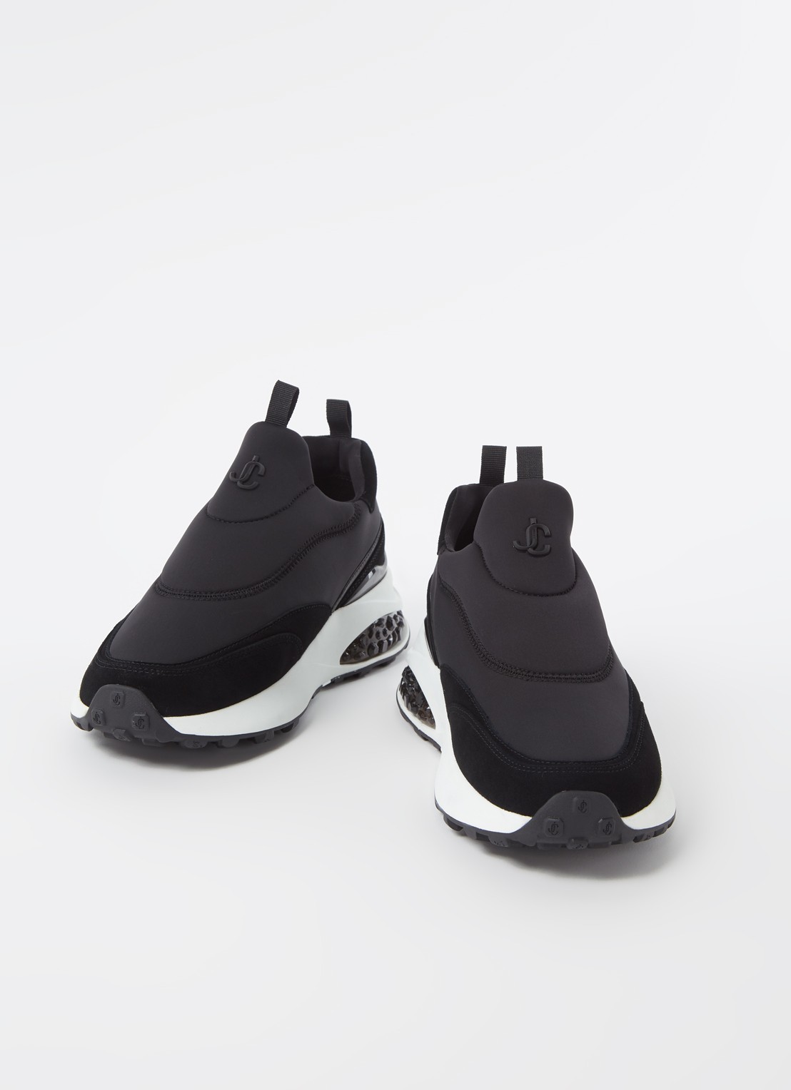 Jimmy Choo Memphis sneaker met suède details - detail 3 zwart