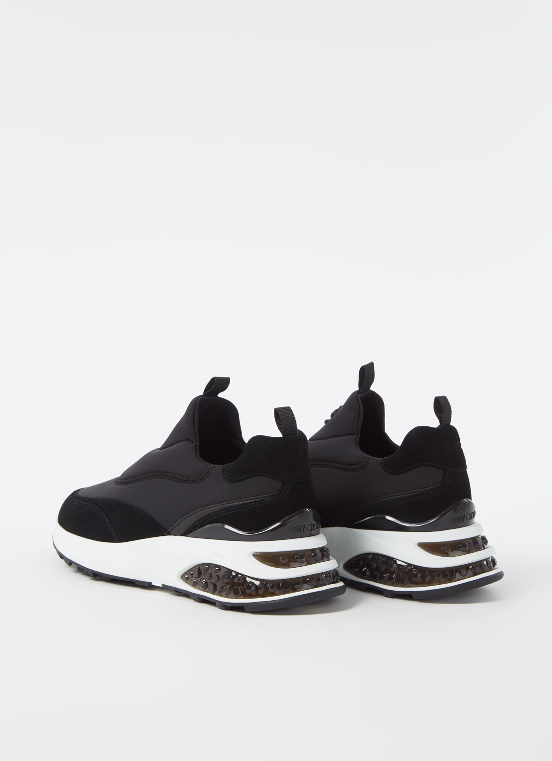 Jimmy Choo Memphis sneaker met suède details - detail 4 zwart