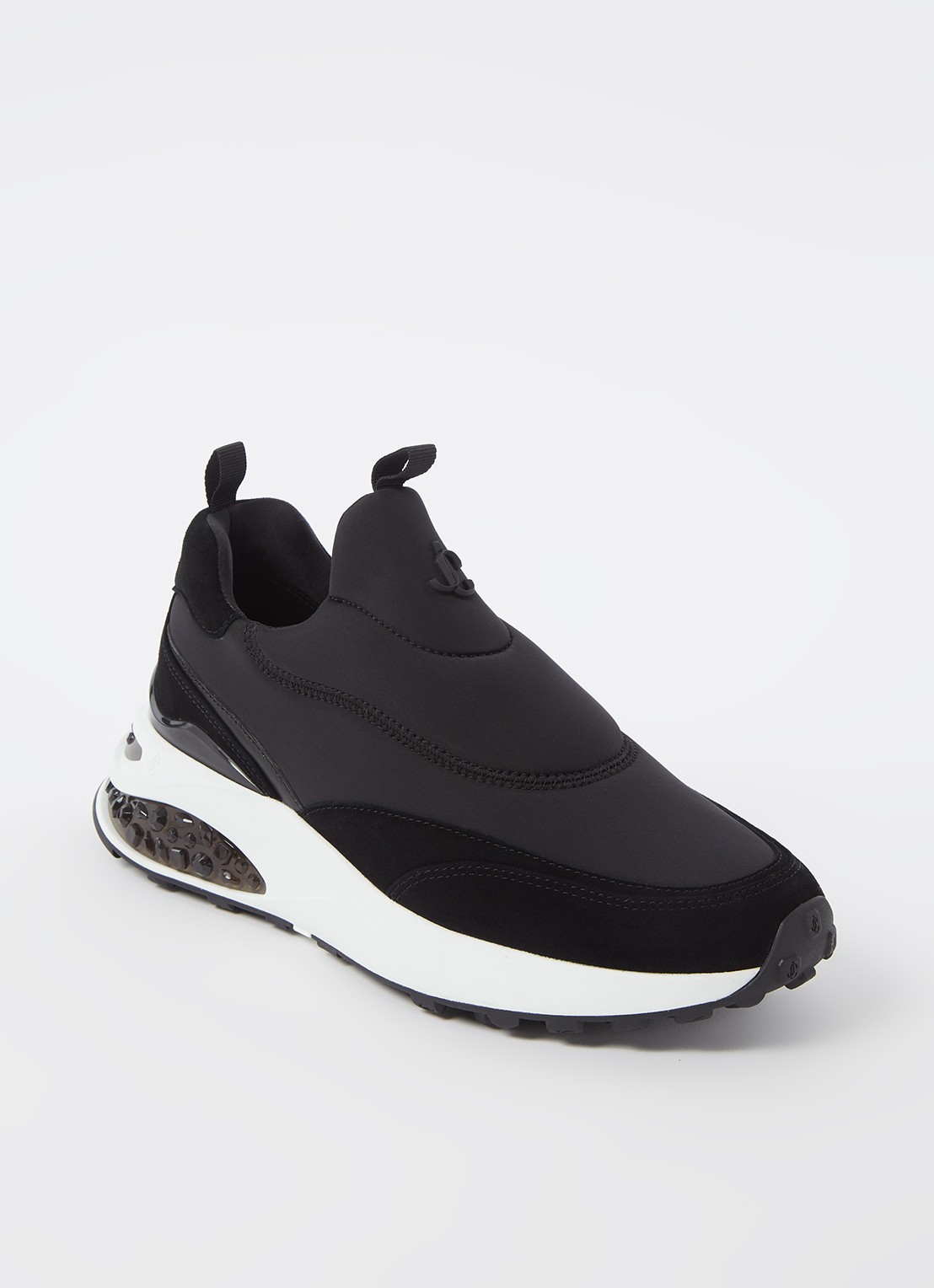 Jimmy Choo Memphis sneaker met suède details - voorkant zwart