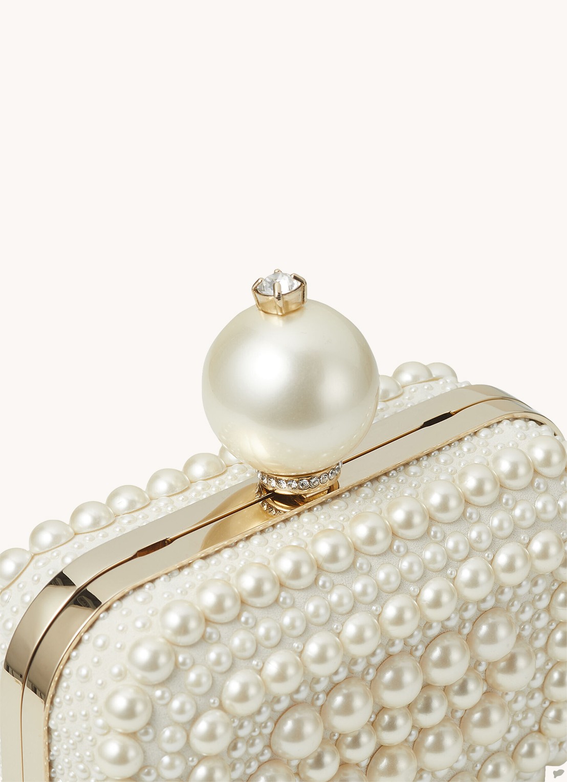 Jimmy Choo Micro Cloud clutch van geitenleer - detail 5 gebroken wit