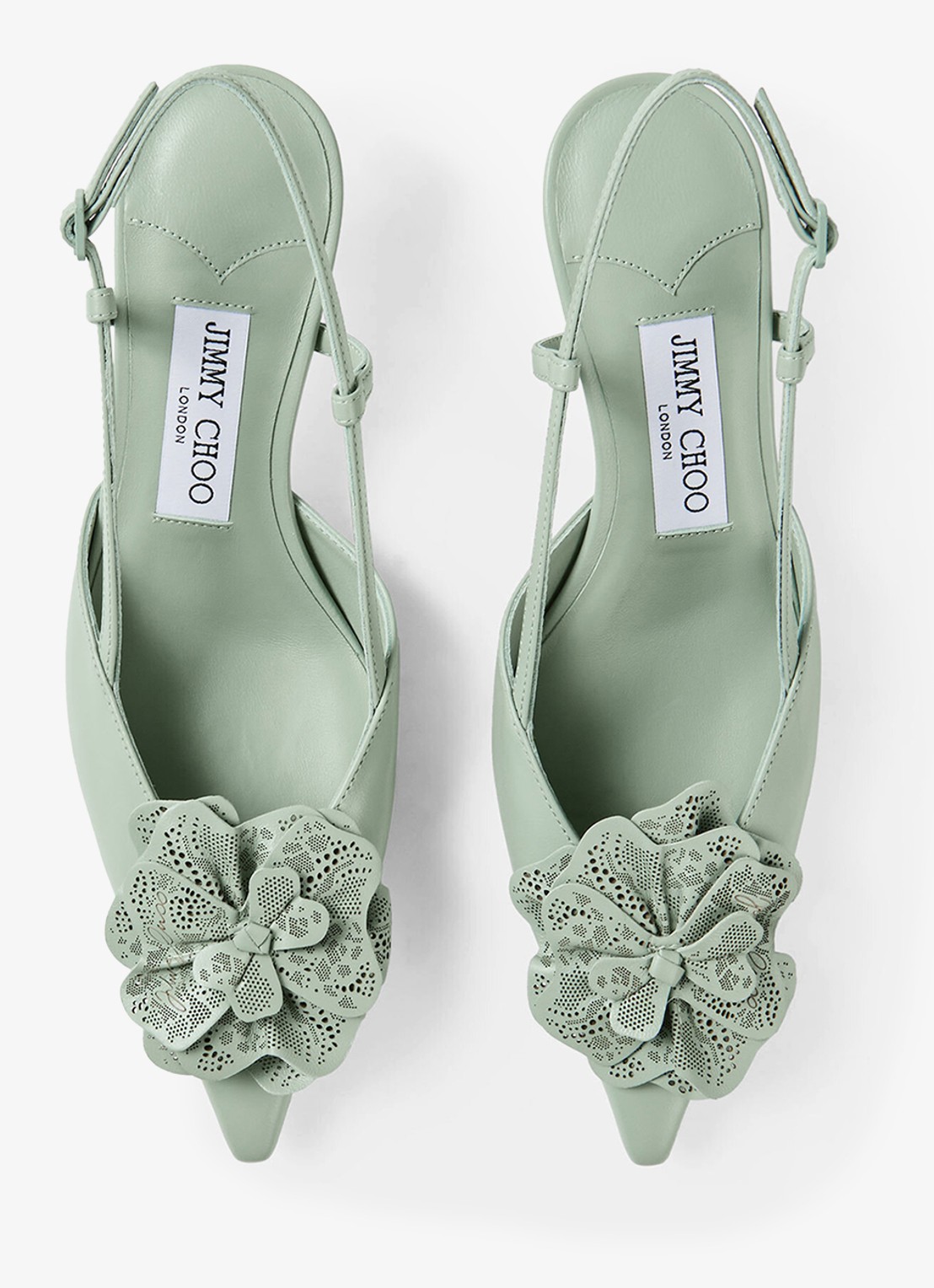 Jimmy Choo Mimmi 50 slingback van lamsleer - detail 4 groen