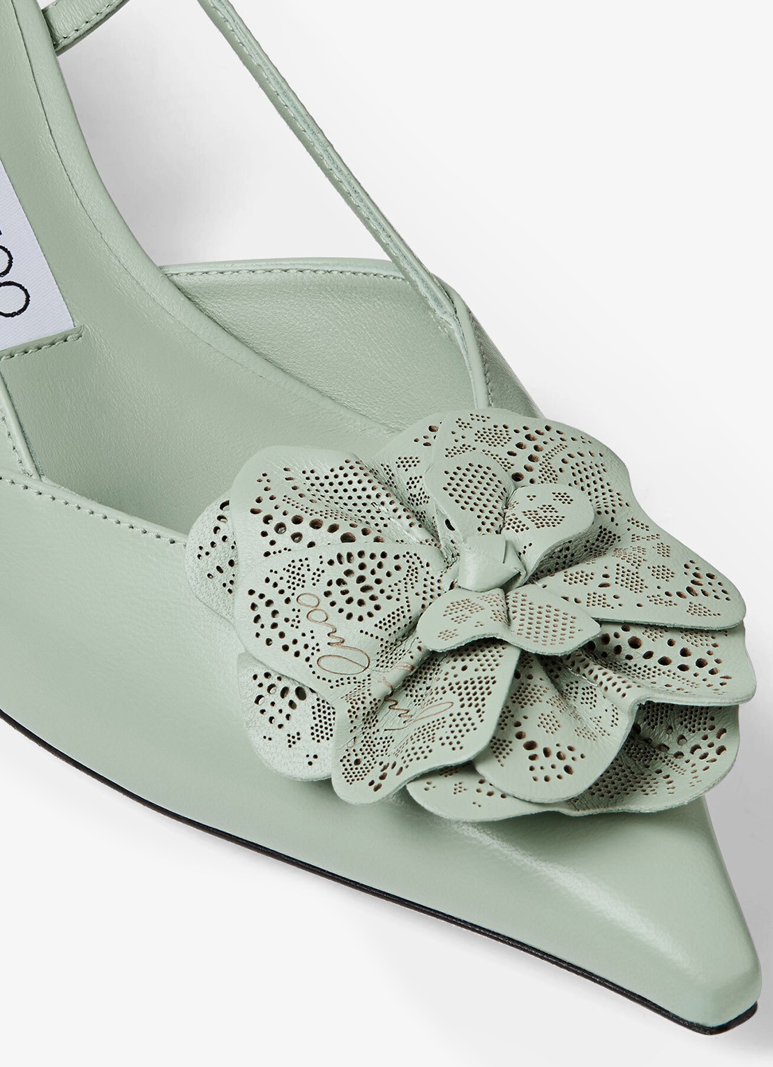 Jimmy Choo Mimmi 50 slingback van lamsleer - detail 5 groen
