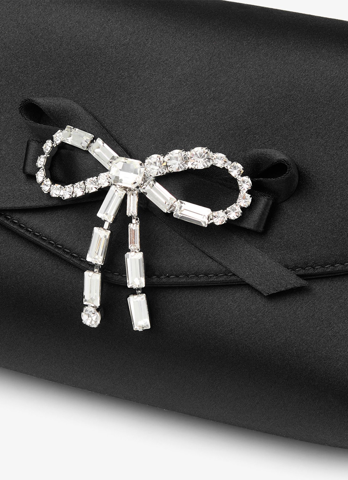 Jimmy Choo Mini Soft Bow crossbodytas van satijn - detail 3 zwart