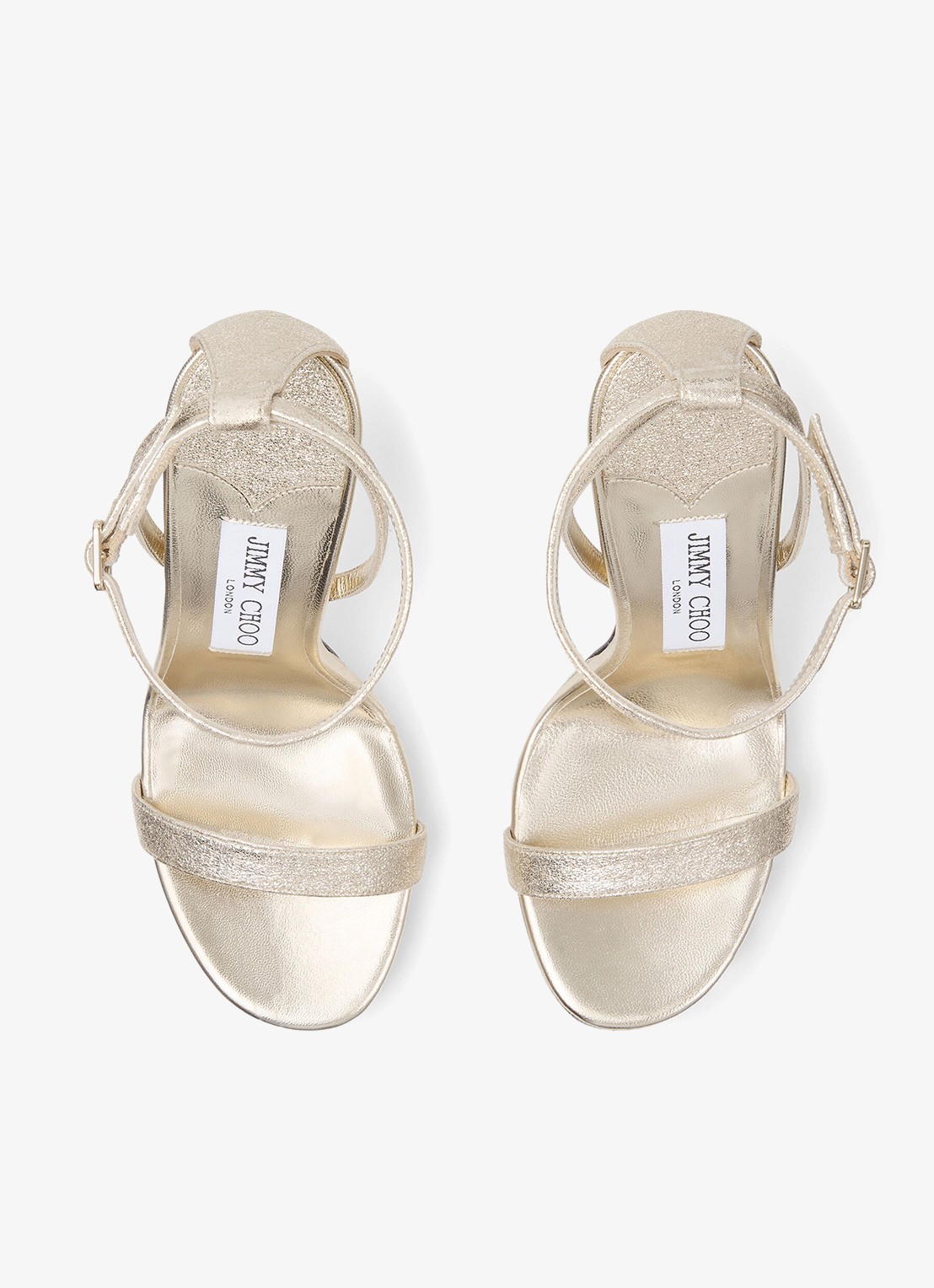 Jimmy Choo Moza/Pf 120 sandalette met metallic finish - detail 5 goud