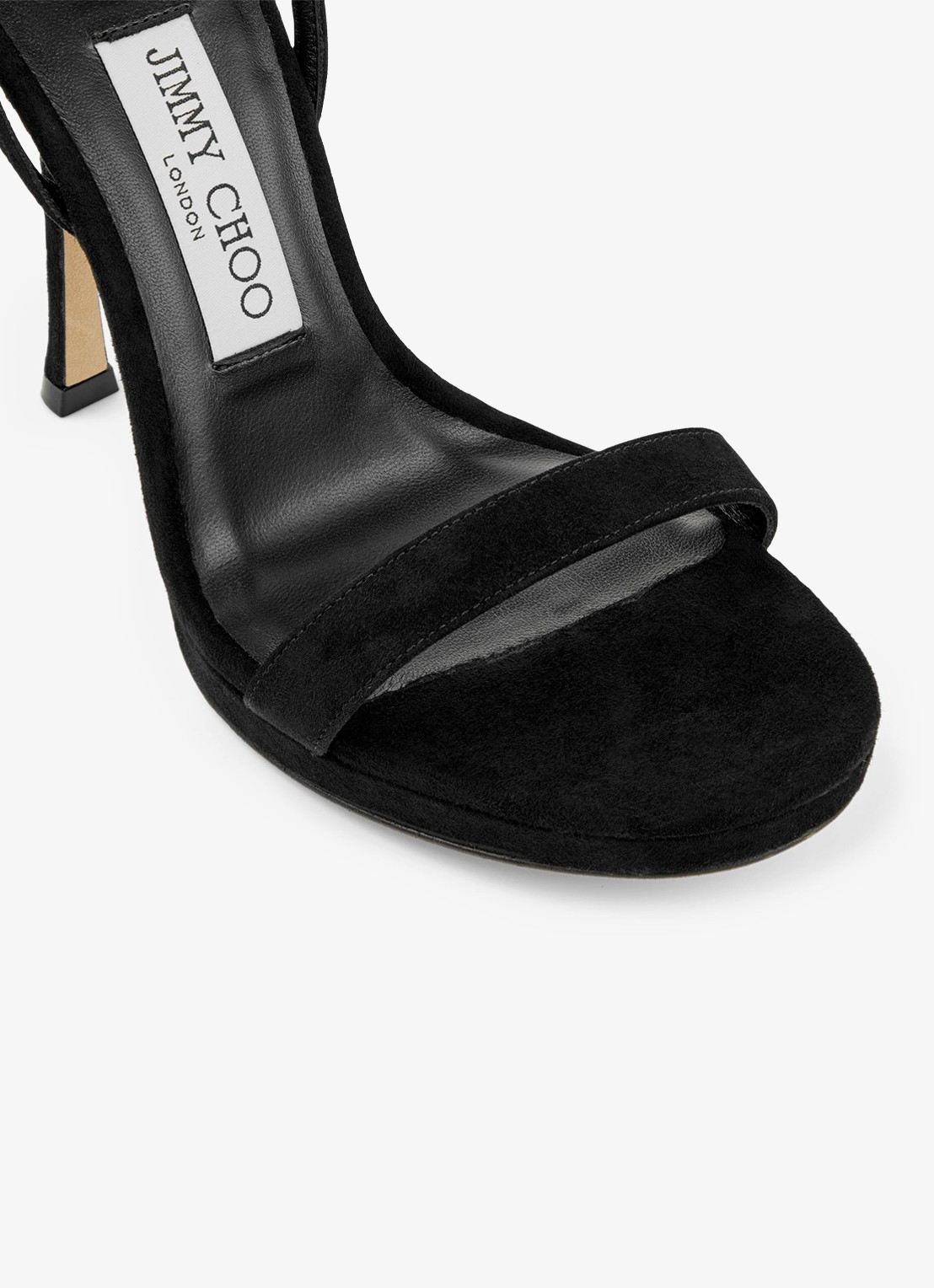 Jimmy Choo Moza/Pf 120 sandalette van geitensuède - detail 2 zwart