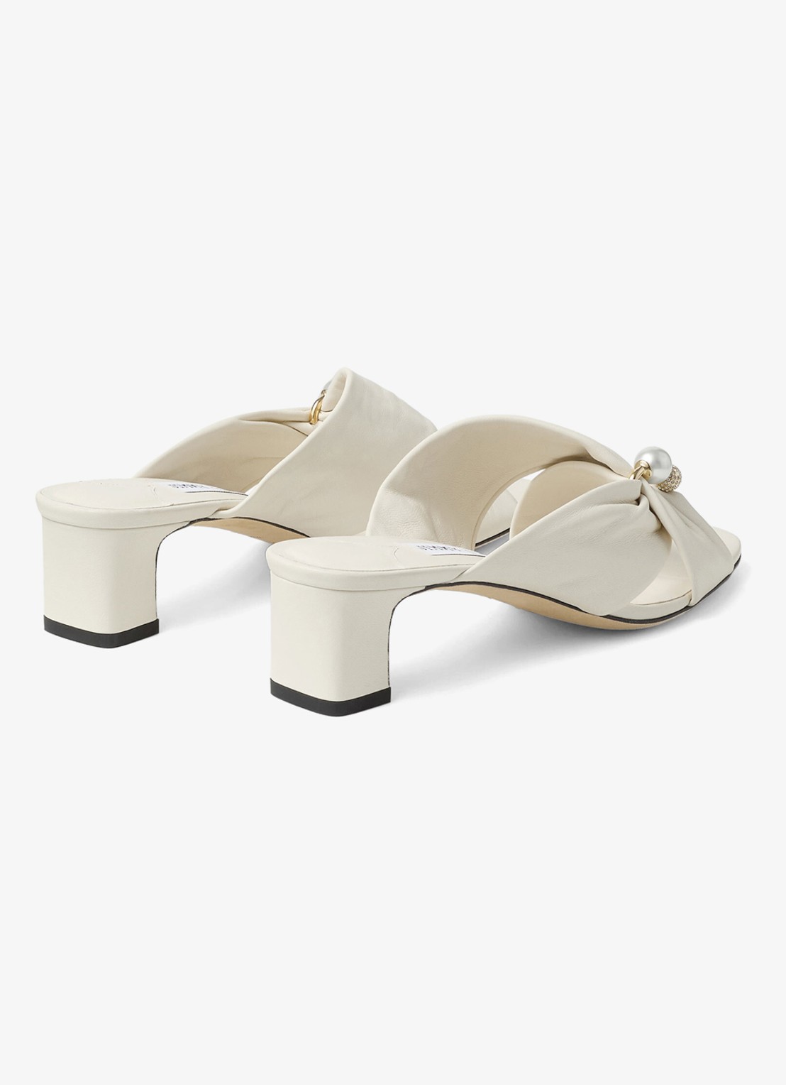 Jimmy Choo Rafi 45 muiltje van lamsleer - achterkant 6 gebroken wit