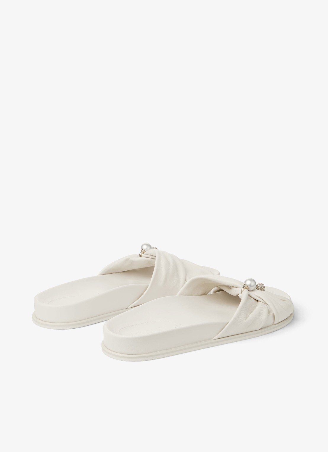Jimmy Choo Rafi slipper van lamsleer - achterkant 3 gebroken wit