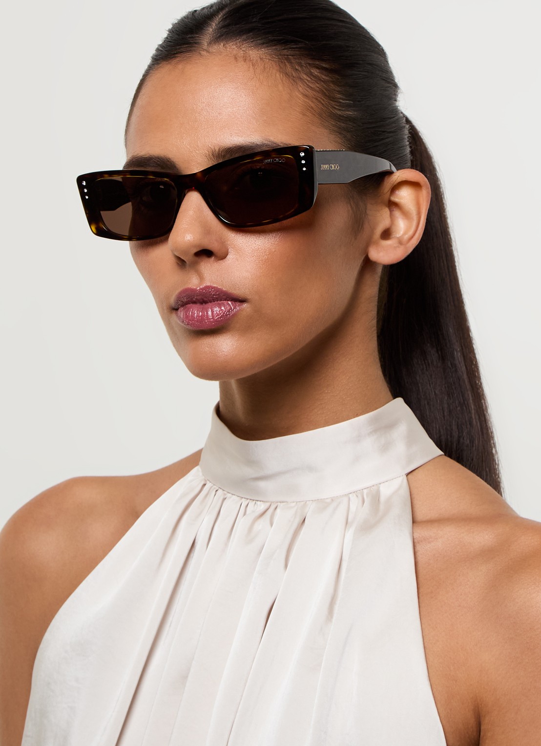 Jimmy Choo Retro zonnebril JC5002BU  - voorkant 2 donkerbruin