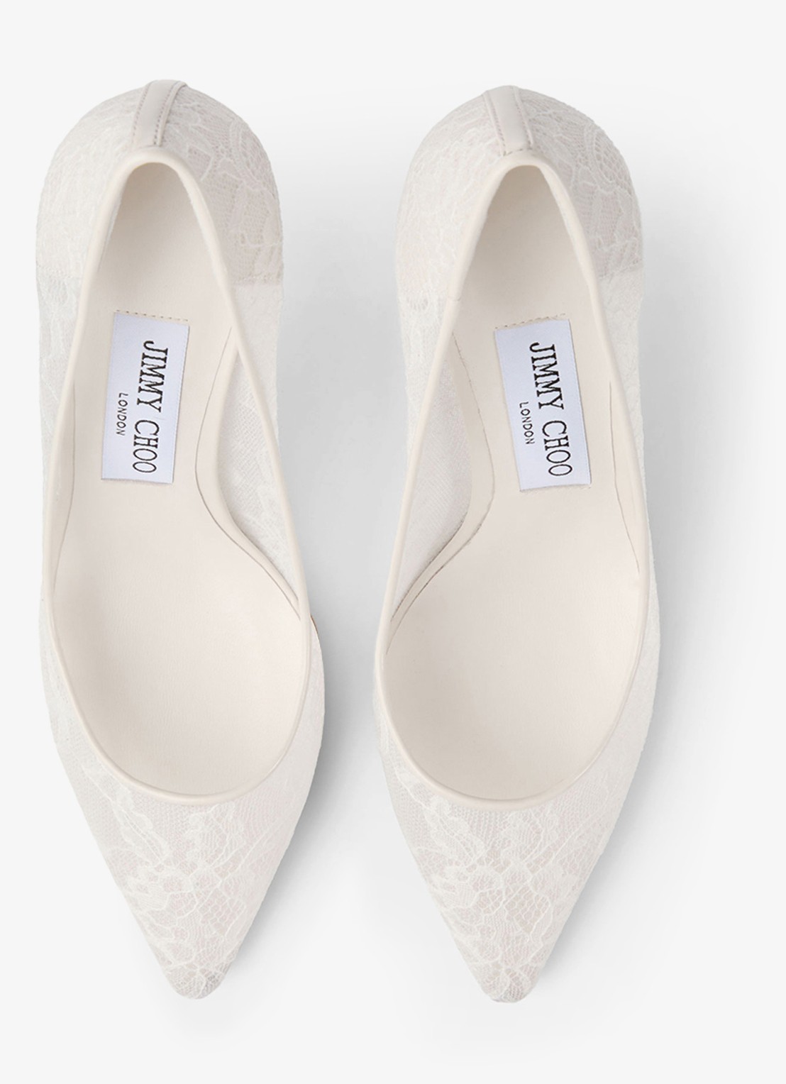 Jimmy Choo Romy 85 pump van kant - detail 3 ivoor