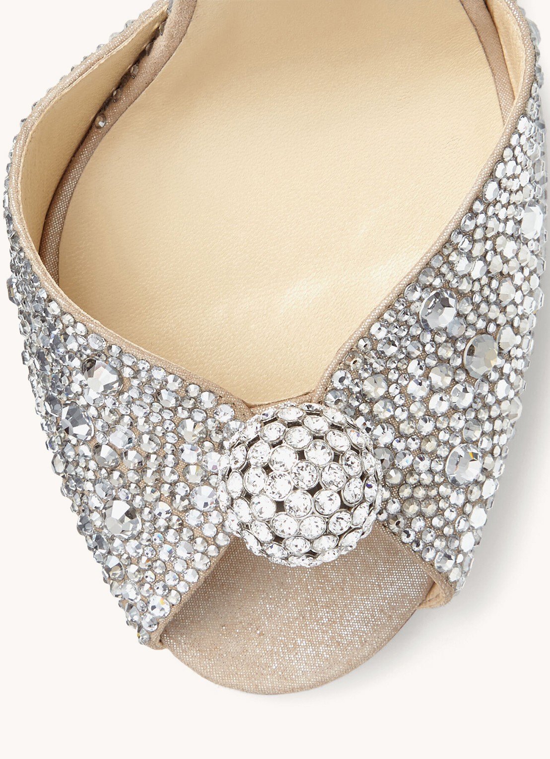 Jimmy Choo Sacora 100 sandalette met strass - detail 4 zilver