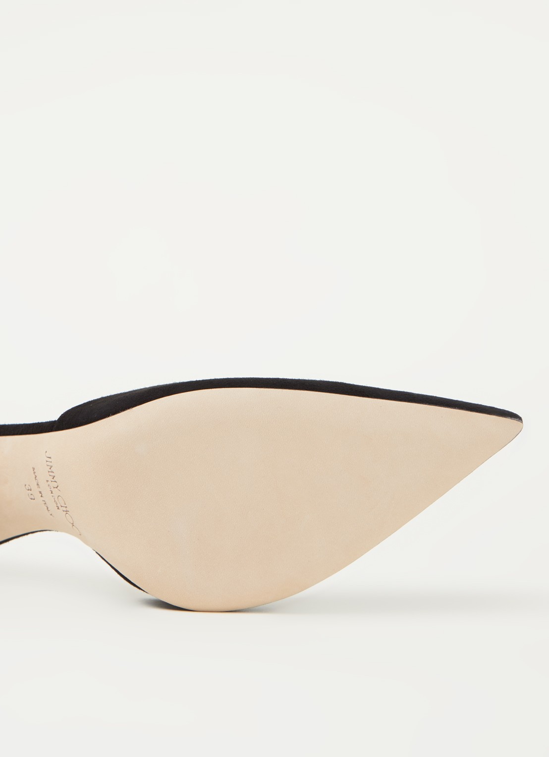 Jimmy Choo Saeda 100 pump van suède met kristal - detail 3 zwart