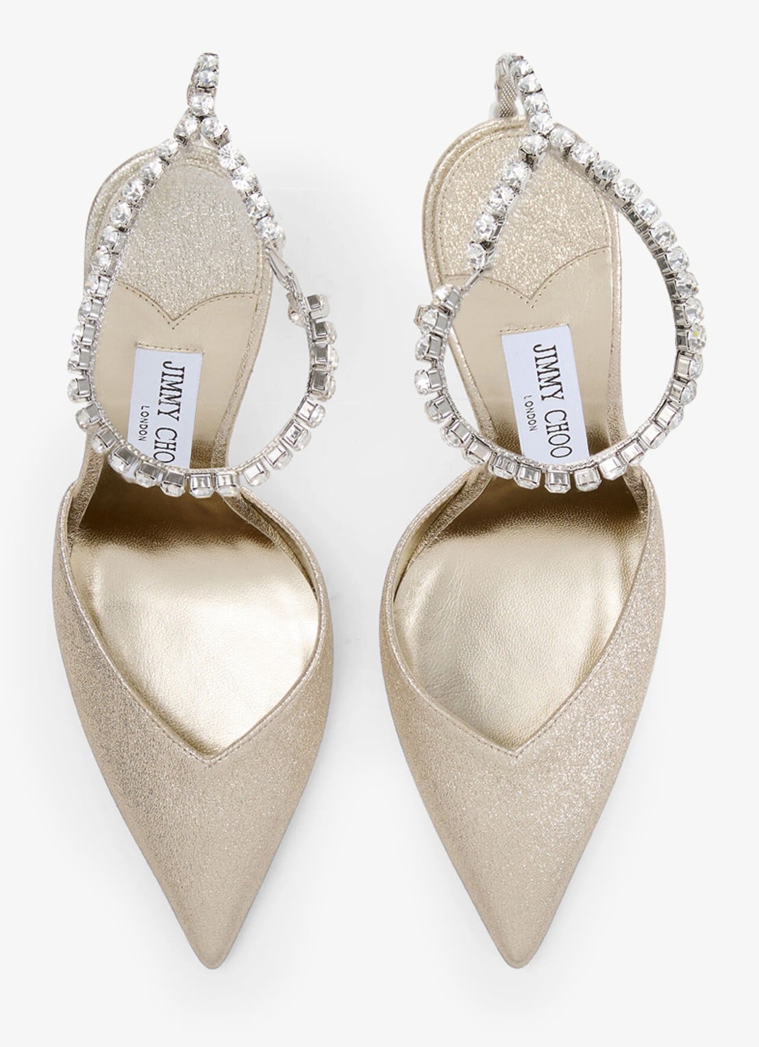 Jimmy Choo Saeda 100 sandalette met metallic finish - detail 2 goud