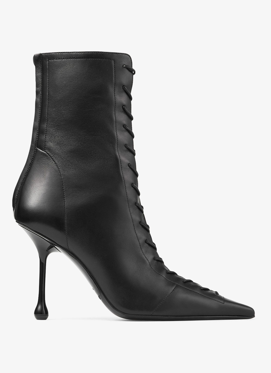 Jimmy Choo Scarlett 95 enkellaarsje van lamsleer - voorkant 3 zwart
