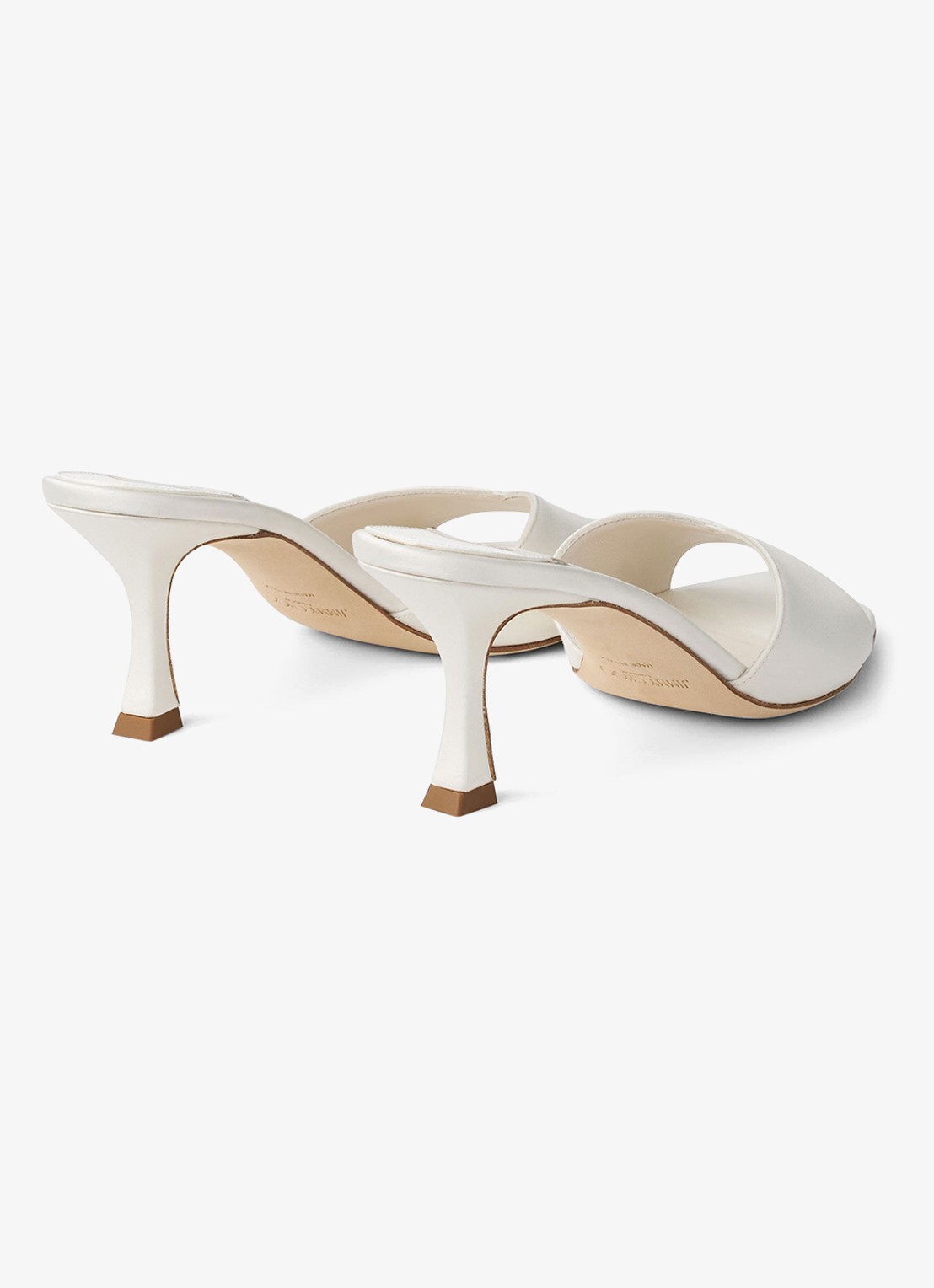 Jimmy Choo Skye 40 muiltje van satijn - achterkant 3 gebroken wit