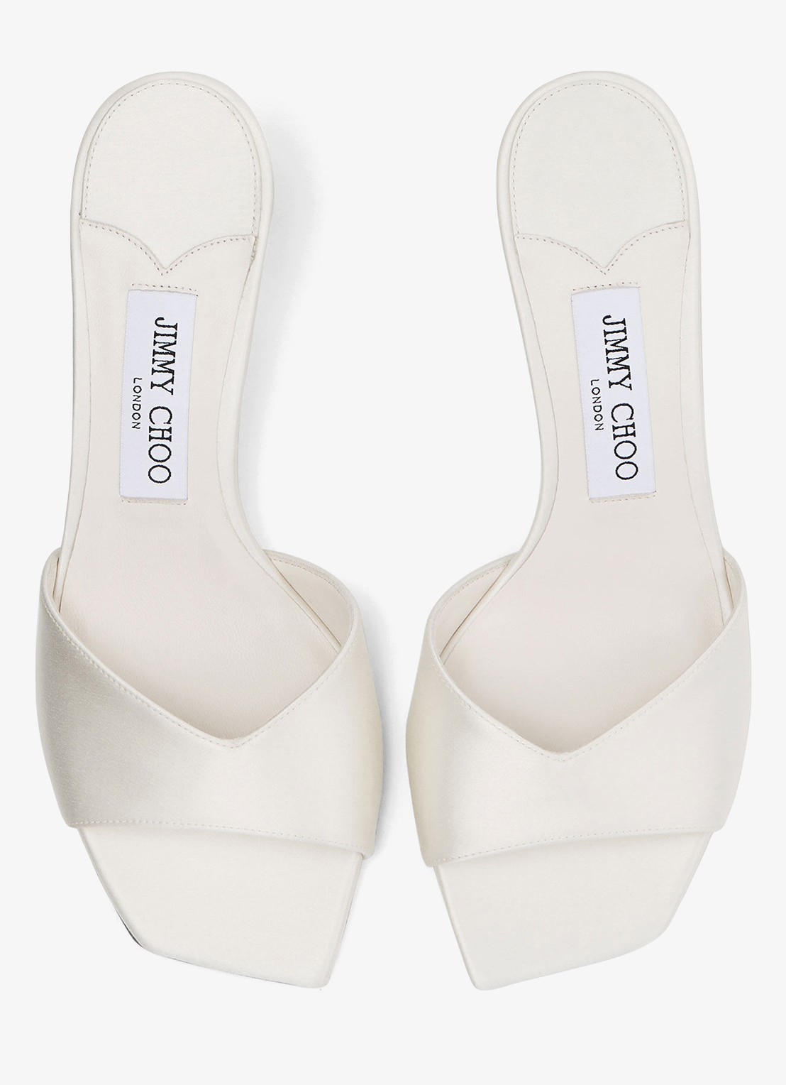 Jimmy Choo Skye 40 muiltje van satijn - detail 5 gebroken wit