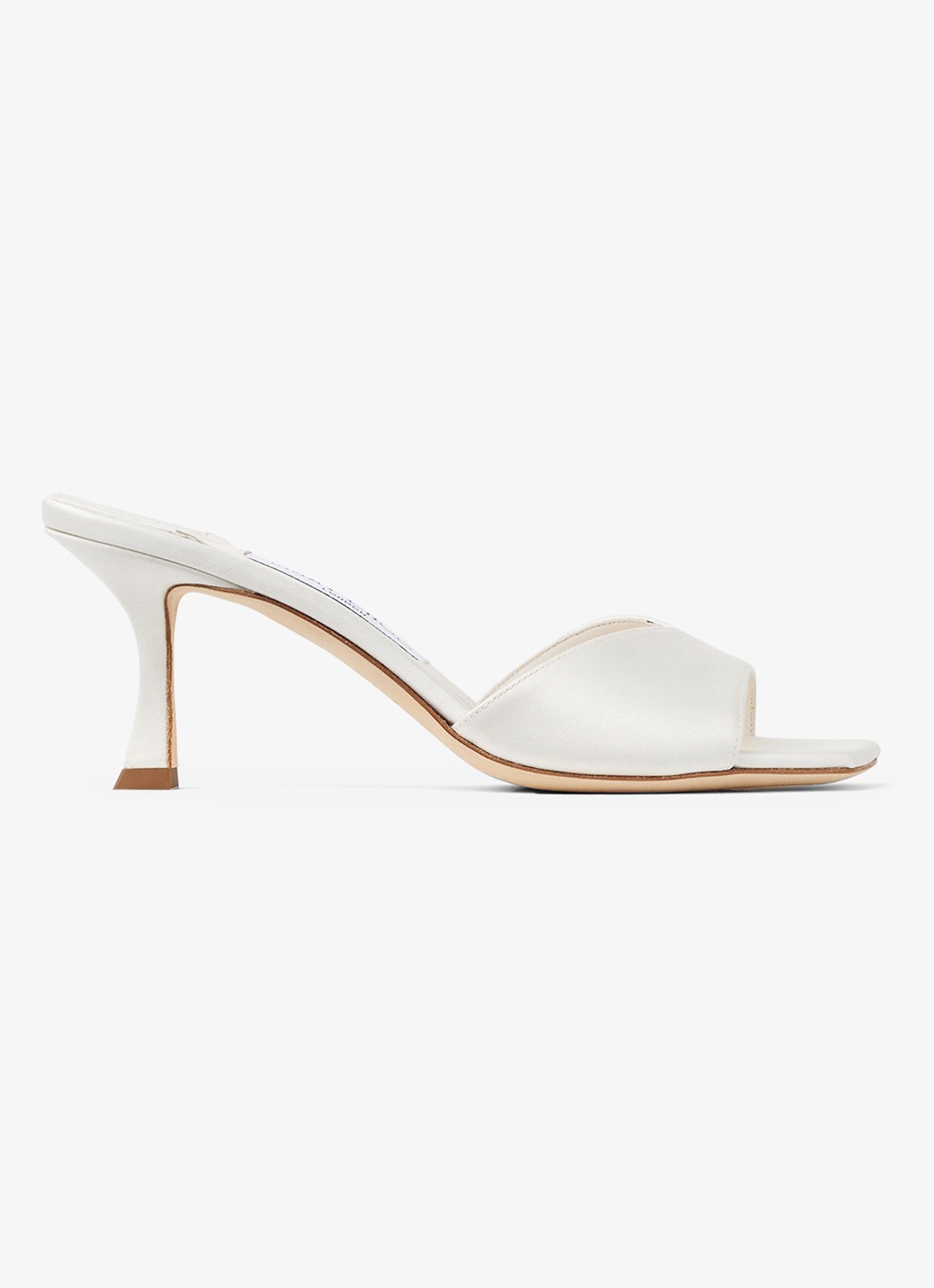 Jimmy Choo Skye 40 muiltje van satijn - voorkant gebroken wit