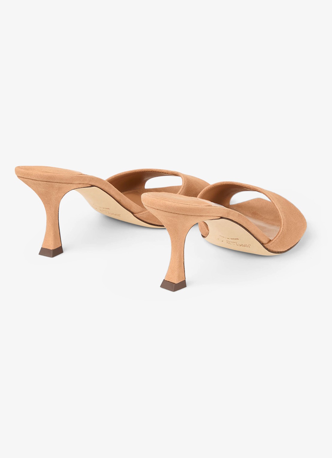 Jimmy Choo Skye 70 muiltje van geitensuède - achterkant lichtbruin