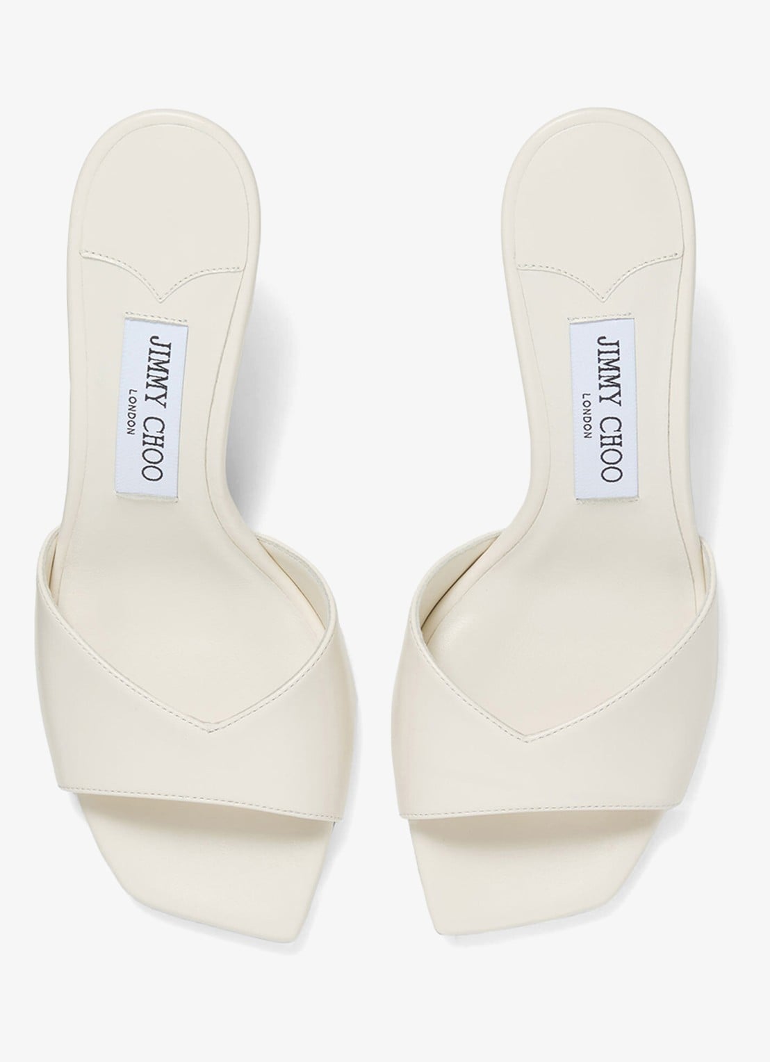Jimmy Choo Skye 70 muiltje van kalfsleer - detail gebroken wit