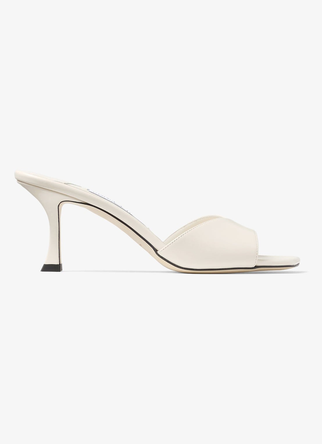 Jimmy Choo Skye 70 muiltje van kalfsleer - voorkant 2 gebroken wit