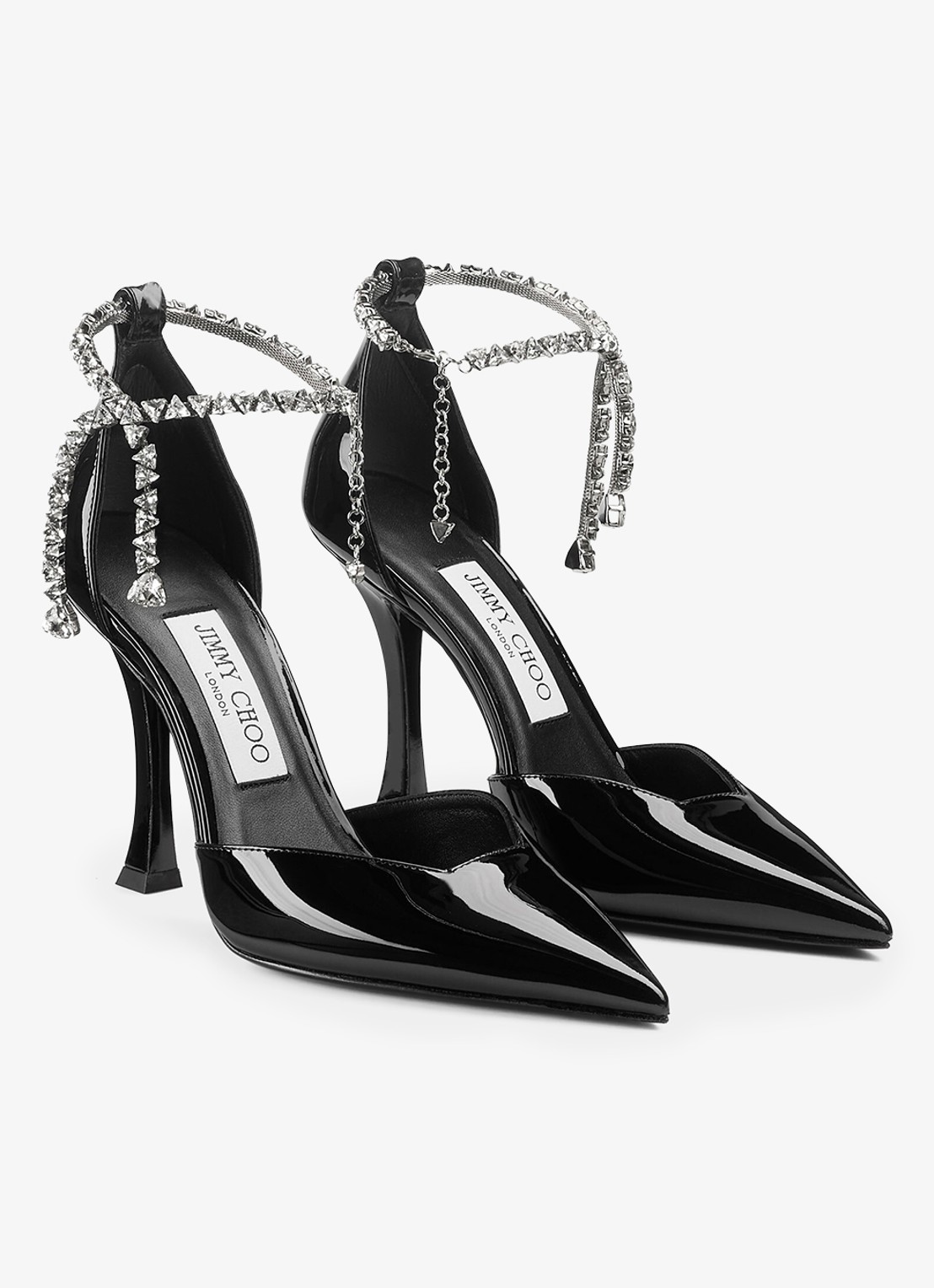 Jimmy Choo Stevie 100 pump van lakleer - voorkant 2 zwart