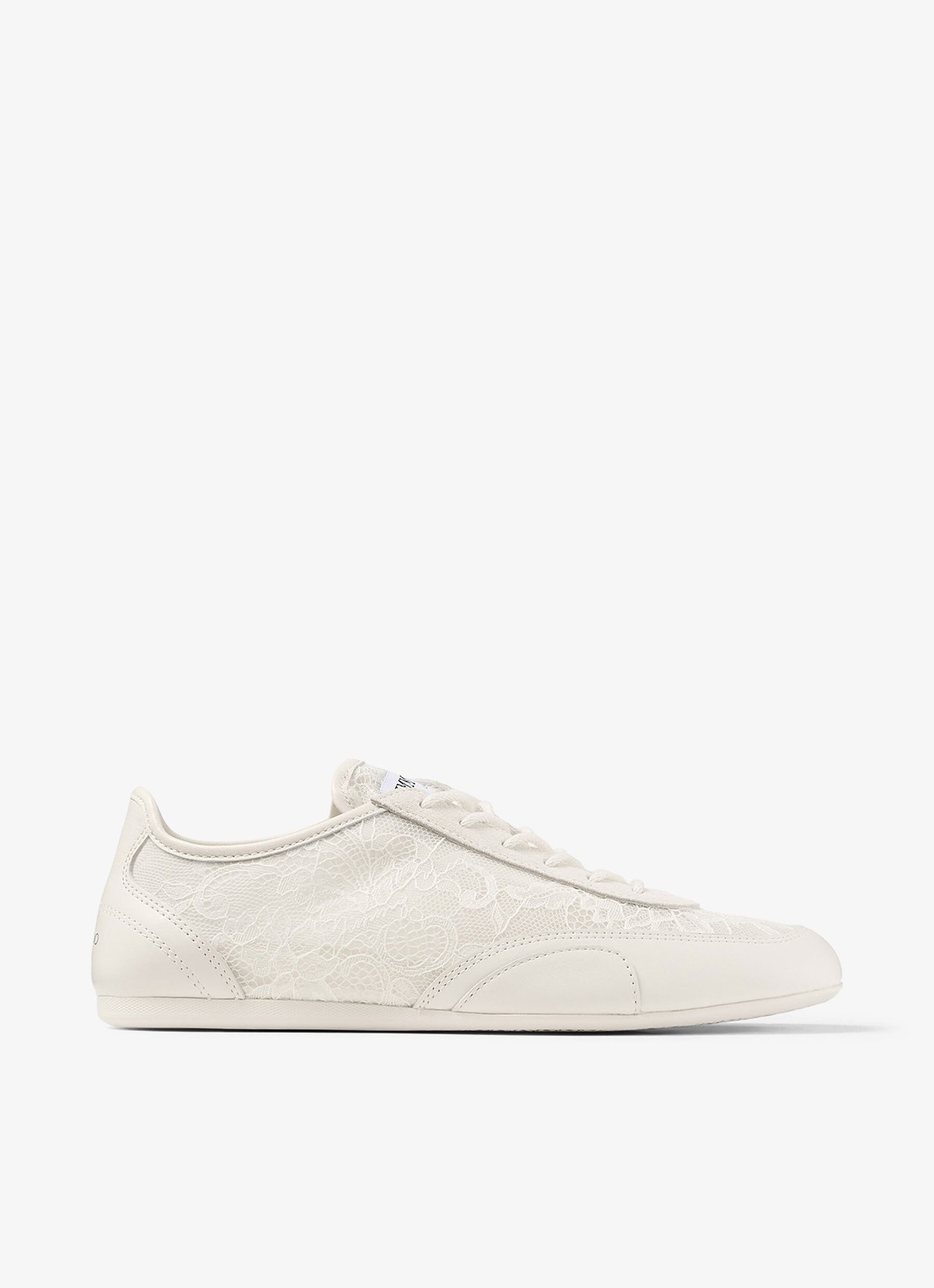 Jimmy Choo Sunny/F sneaker van leer met kanten details - voorkant 6 gebroken wit
