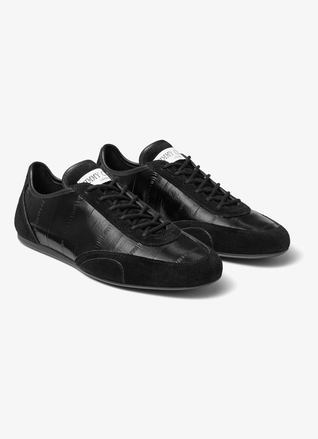 Jimmy Choo Sunny/F sneaker van leer met suède details - voorkant 5 zwart