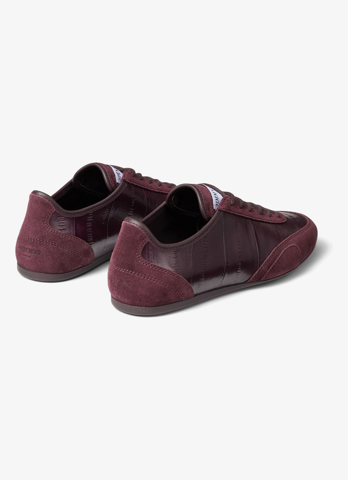 Jimmy Choo Sunny/F sneaker van leer met suède details - achterkant 3 donkerrood