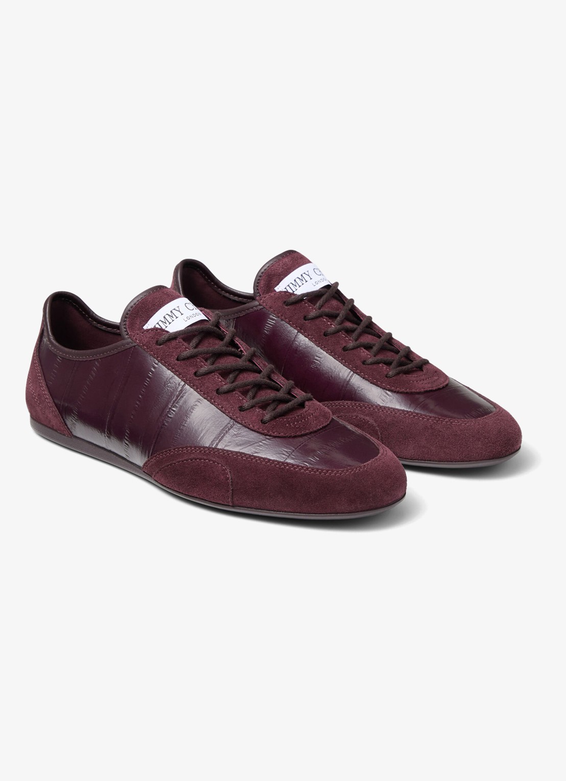 Jimmy Choo Sunny/F sneaker van leer met suède details - voorkant 2 donkerrood