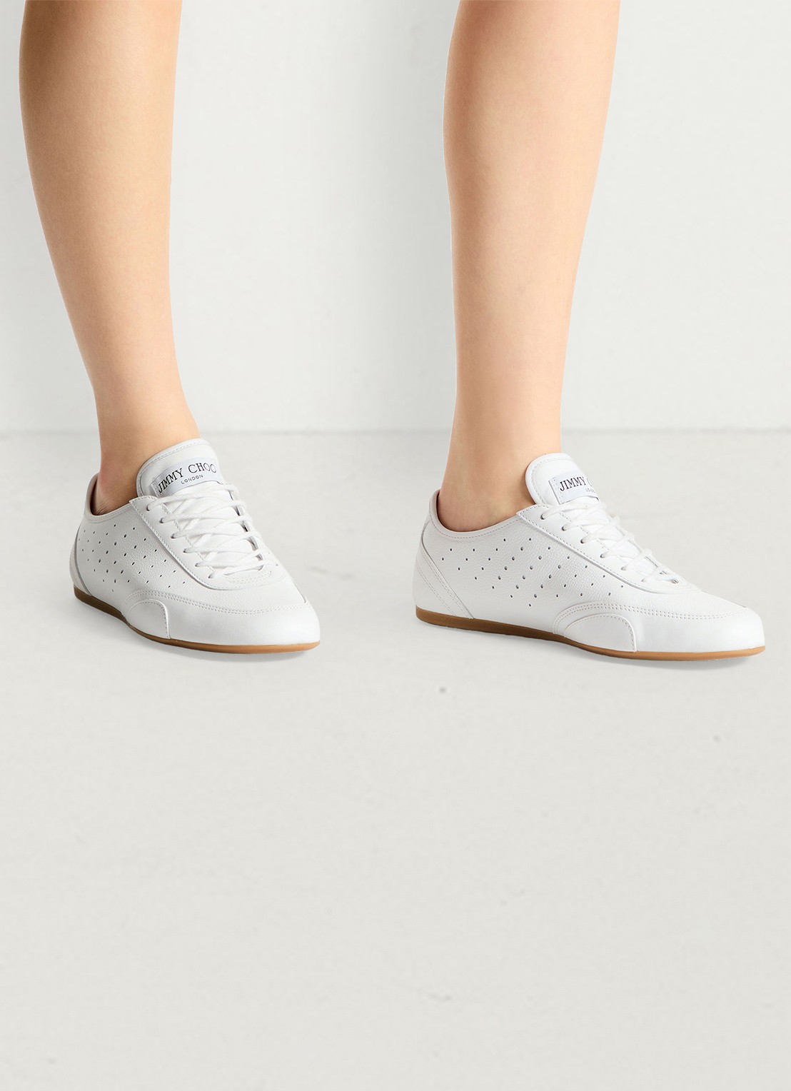 Jimmy Choo Sunny/F sneaker van leer - voorkant 2 wit