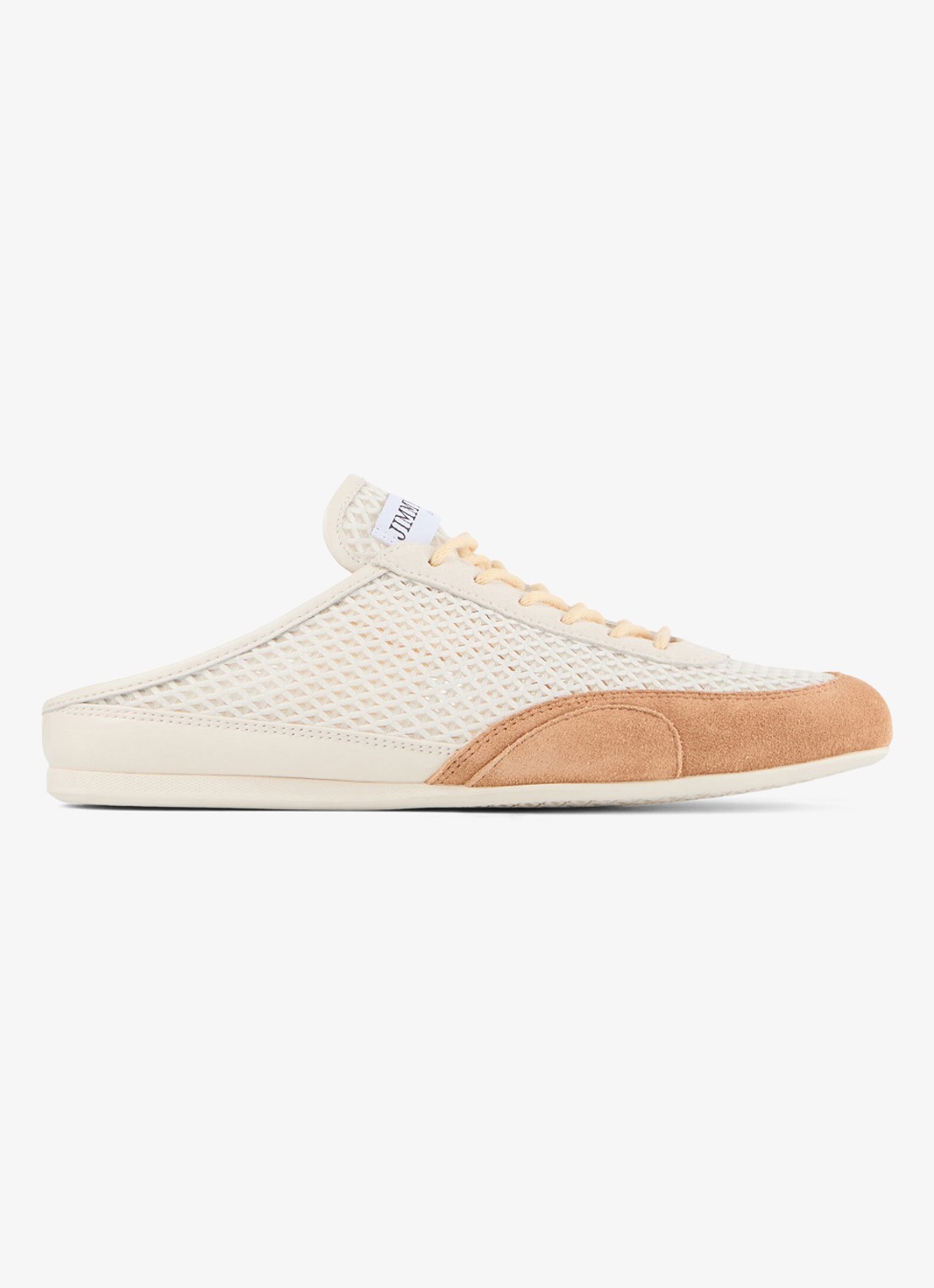Jimmy Choo Sunny Mule/F muiltje met suède details - voorkant 5 gebroken wit