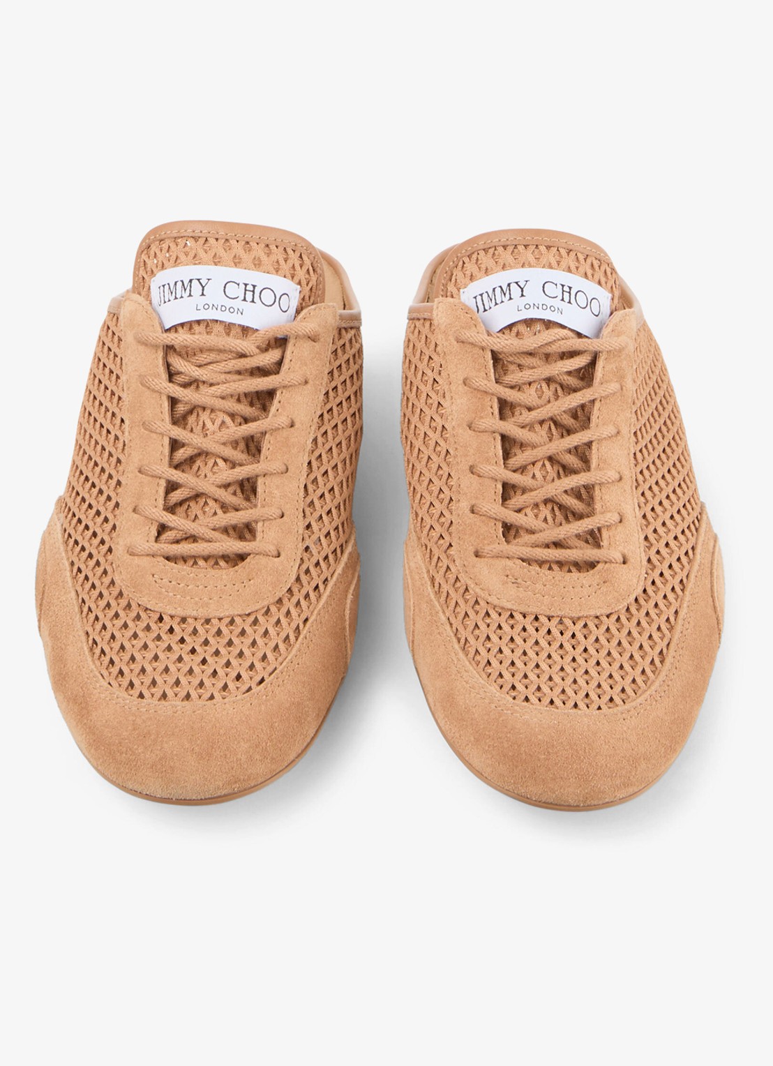 Jimmy Choo Sunny Mule/F muiltje met suède details - detail 5 lichtbruin