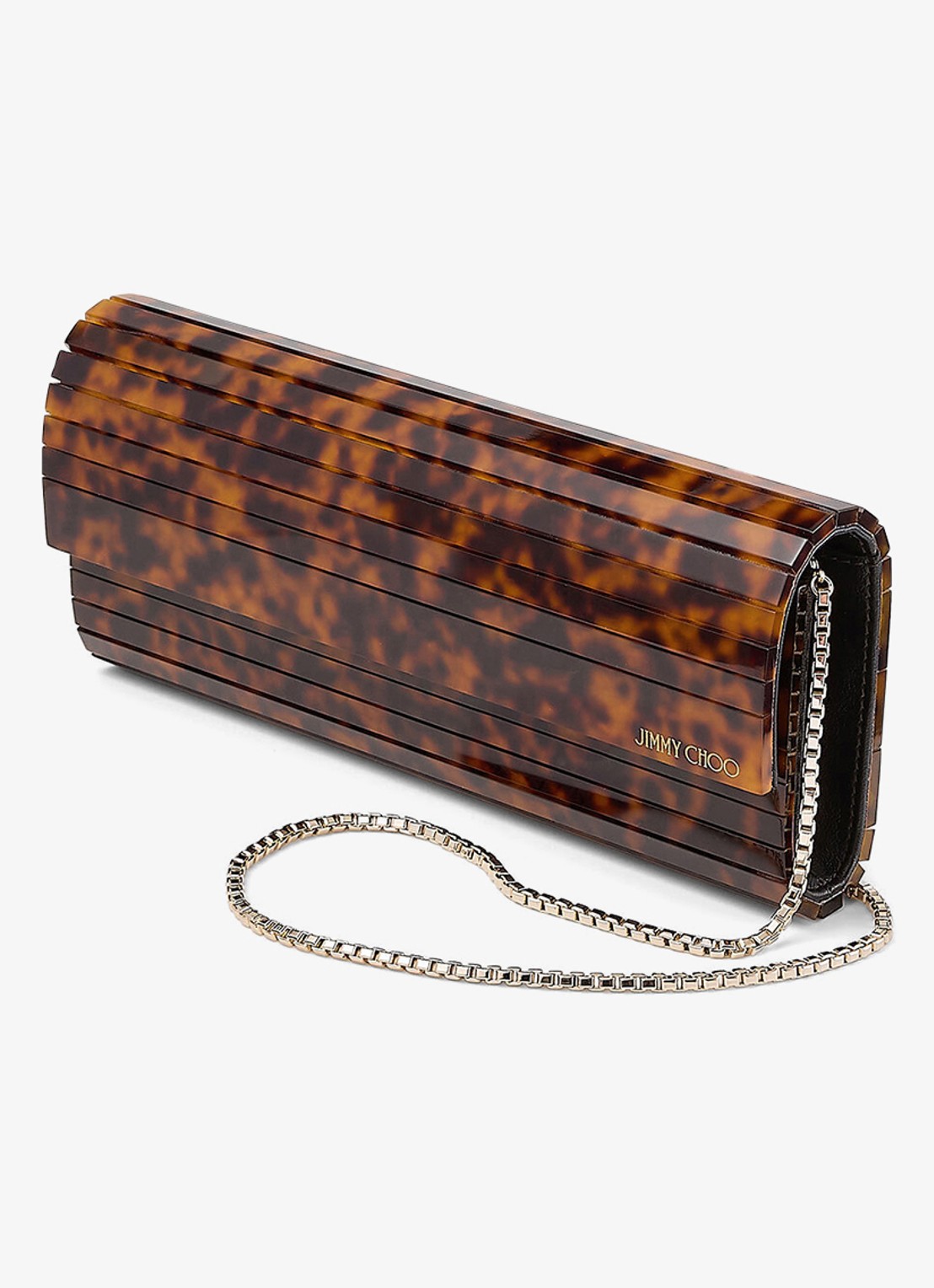 Jimmy Choo Sweetie Plexi clutch met afneembare schouderriem - detail 3 bruin