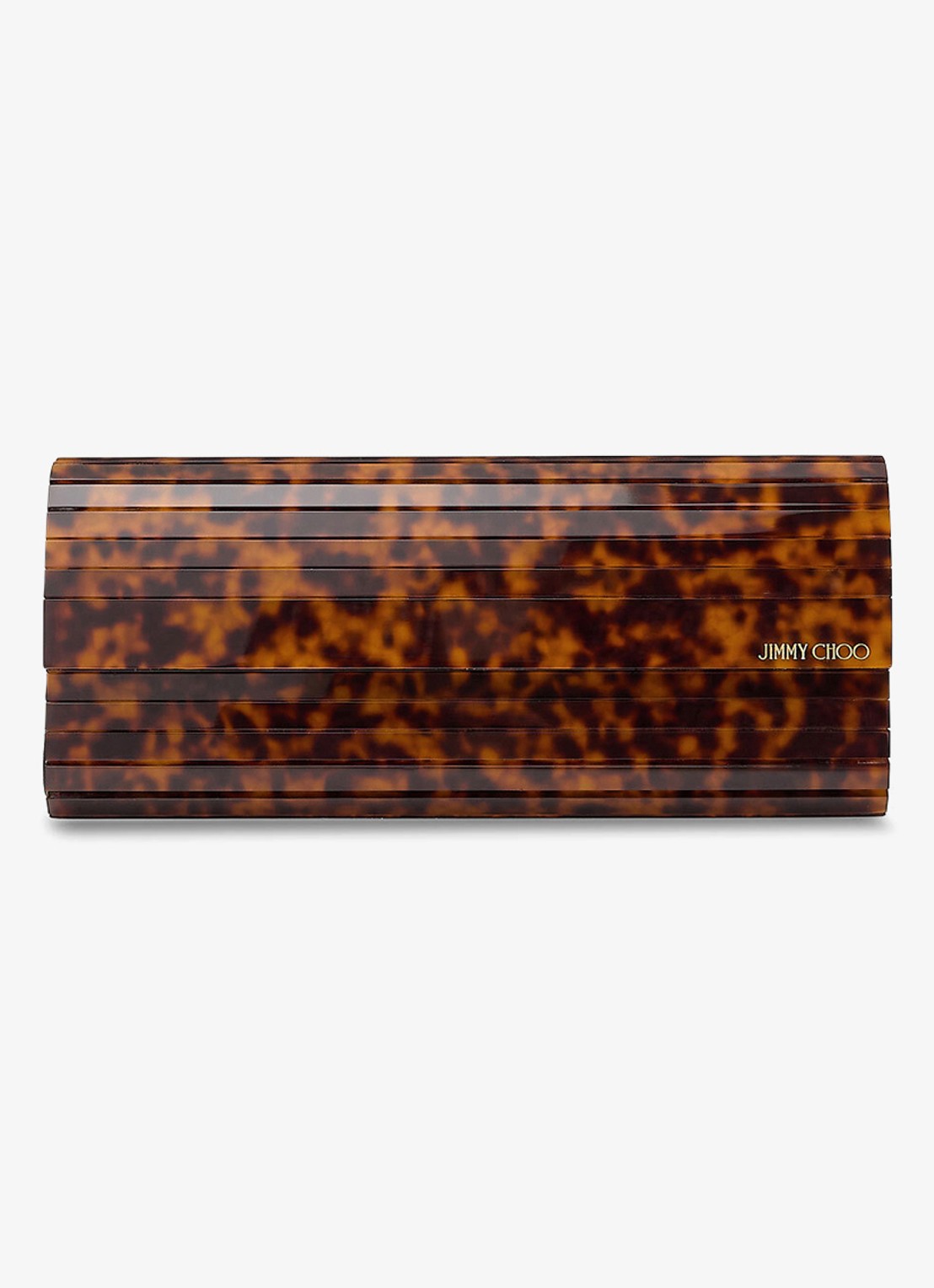 Jimmy Choo Sweetie Plexi clutch met afneembare schouderriem - voorkant bruin