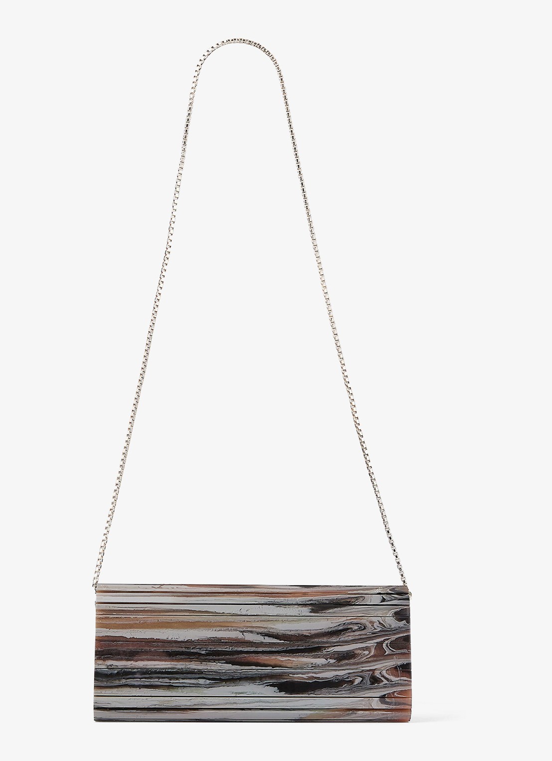 Jimmy Choo Sweetie Plexi clutch met afneembare schouderriem - achterkant 4 grijs