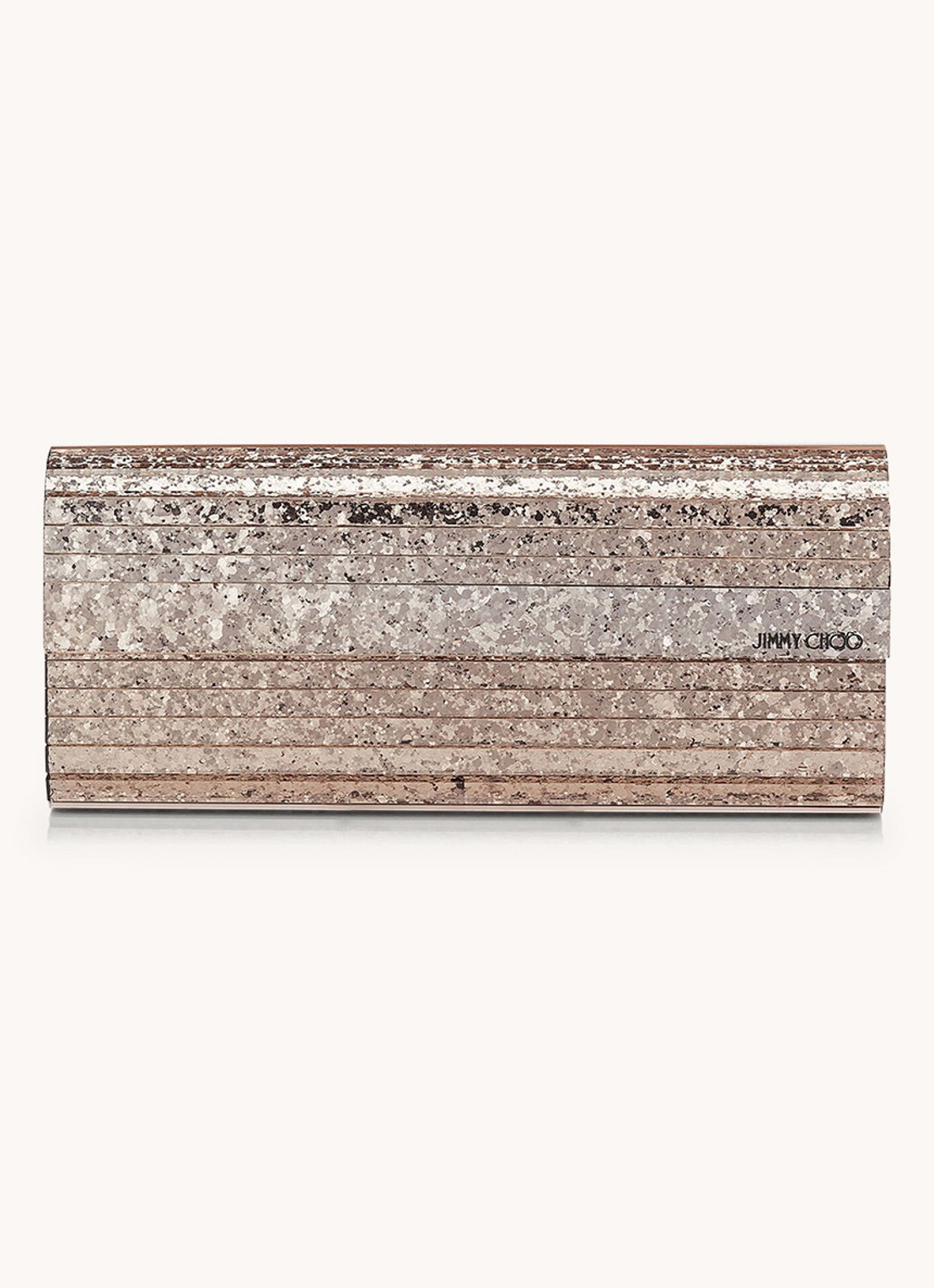 Jimmy Choo Sweetie Shadow clutch met lamsleren details - voorkant roségoud