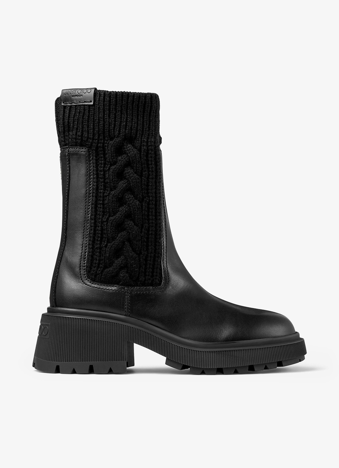 Jimmy Choo Tamia chelsea boot van kalfsleer - voorkant zwart