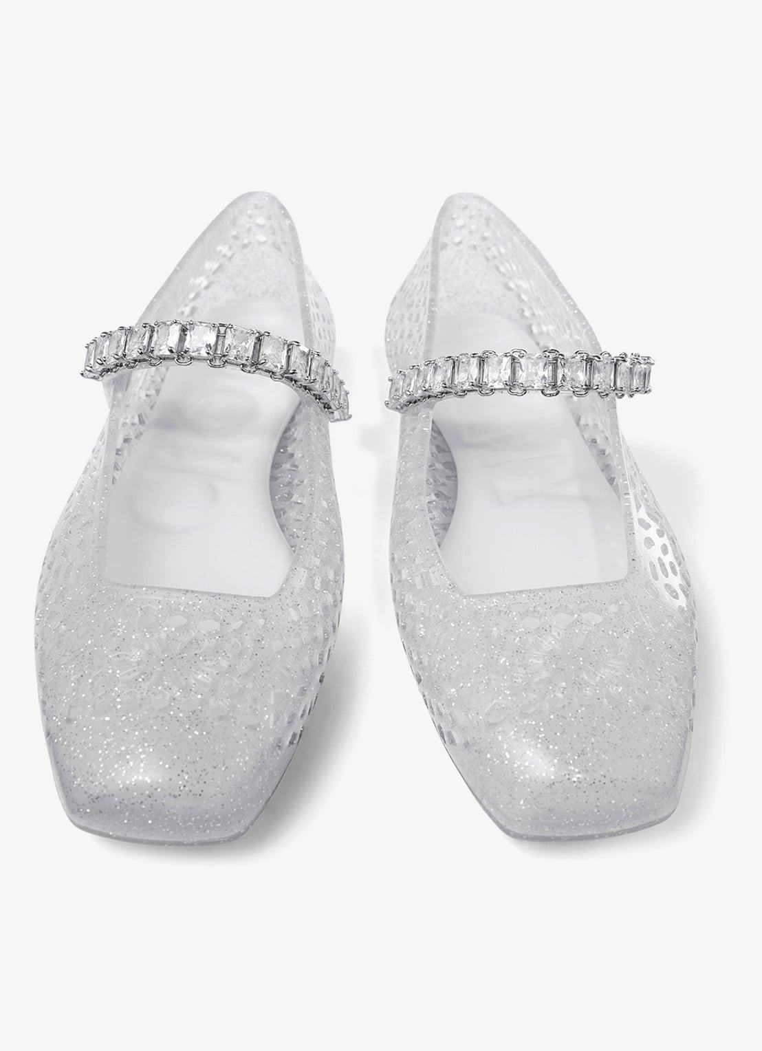 Jimmy Choo The Jelly ballerina met glitter - detail 2 zilver