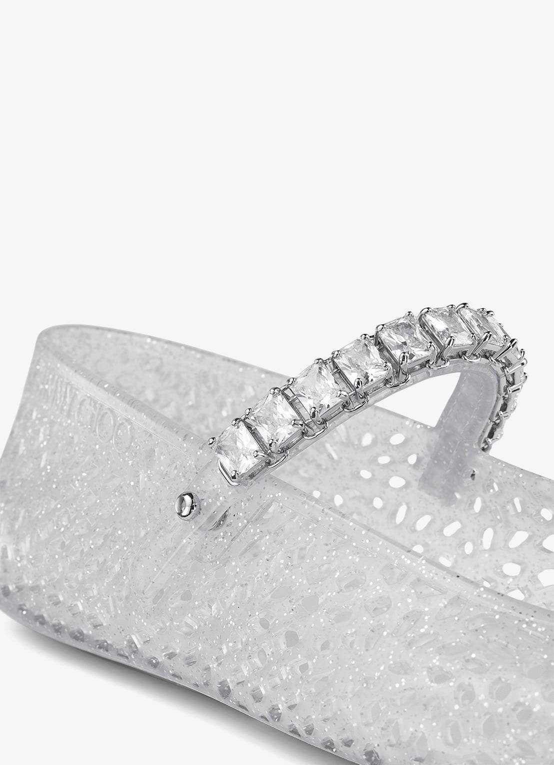 Jimmy Choo The Jelly ballerina met glitter - detail 3 zilver