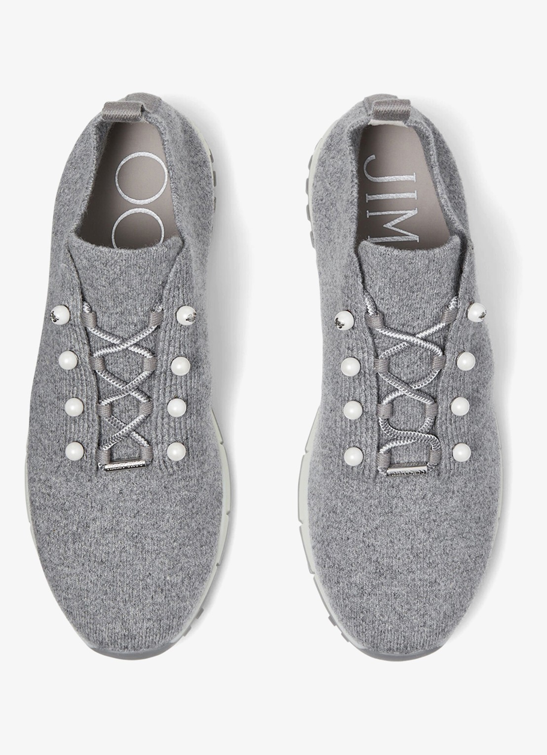 Jimmy Choo Veles sneaker in kasjmierblend - detail 4 grijsmele