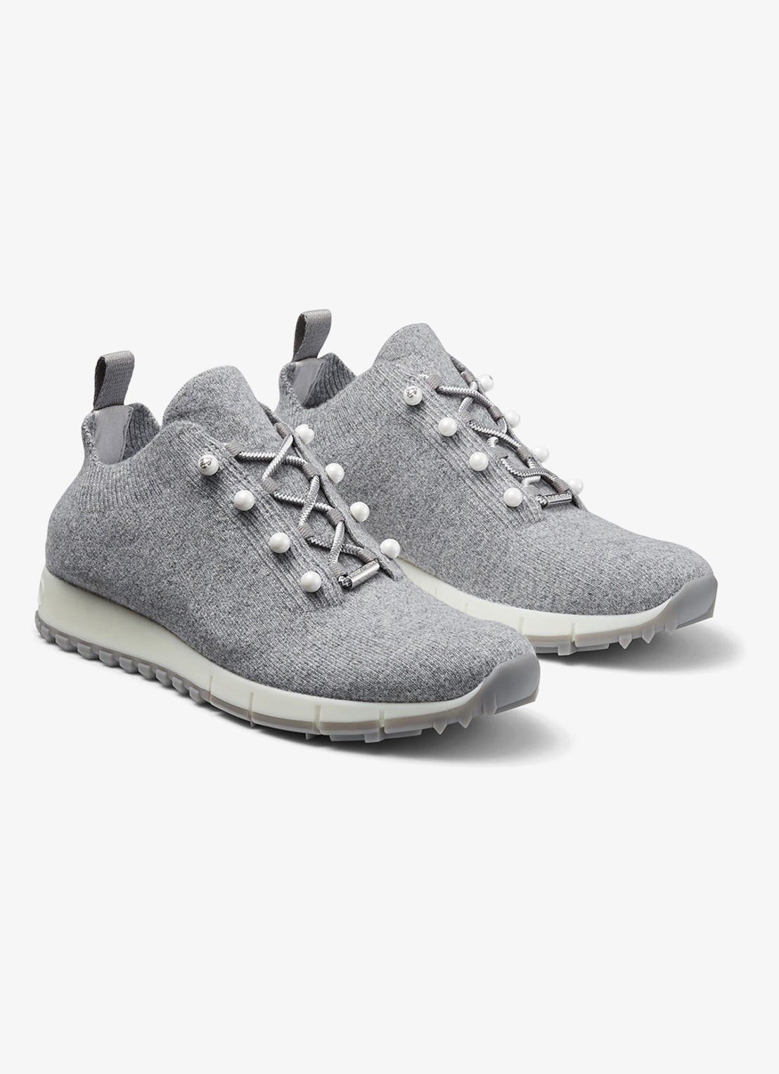 Jimmy Choo Veles sneaker in kasjmierblend - voorkant 3 grijsmele