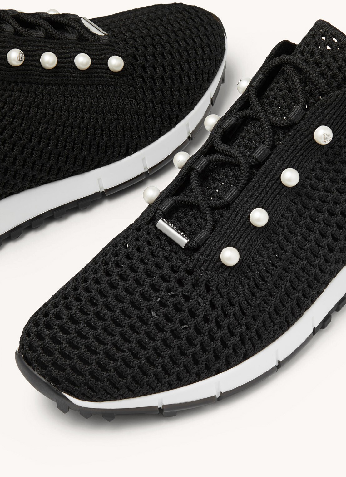 Jimmy Choo Veles sneaker van mesh - detail zwart