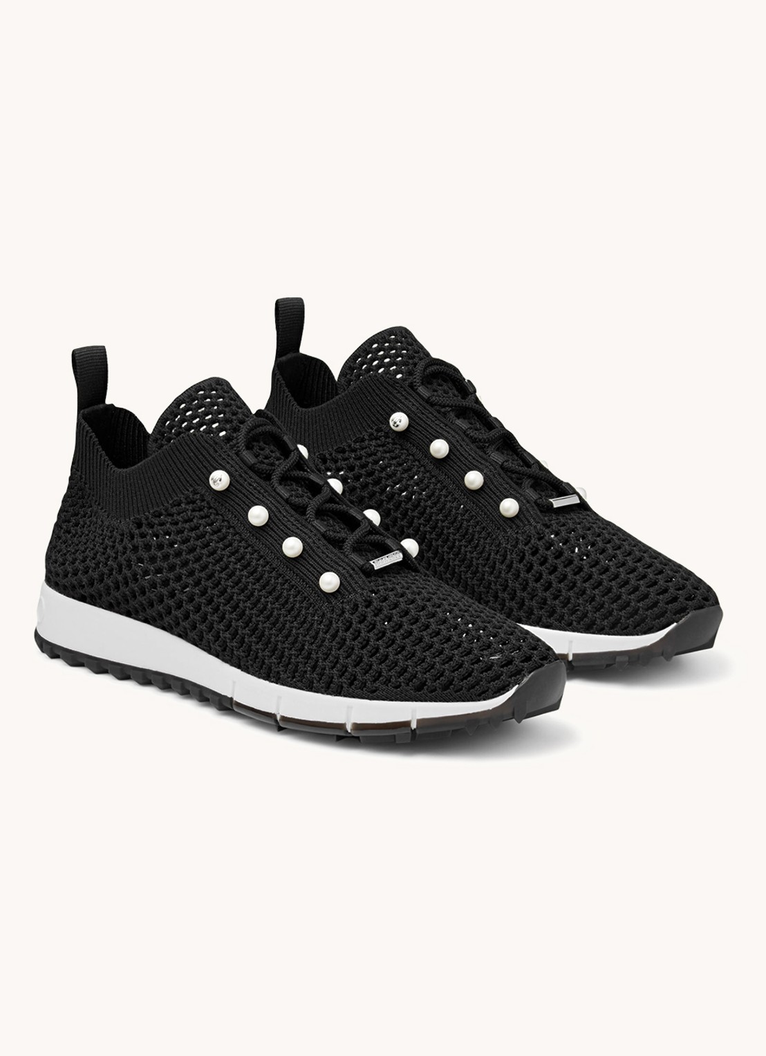 Jimmy Choo Veles sneaker van mesh - voorkant 6 zwart