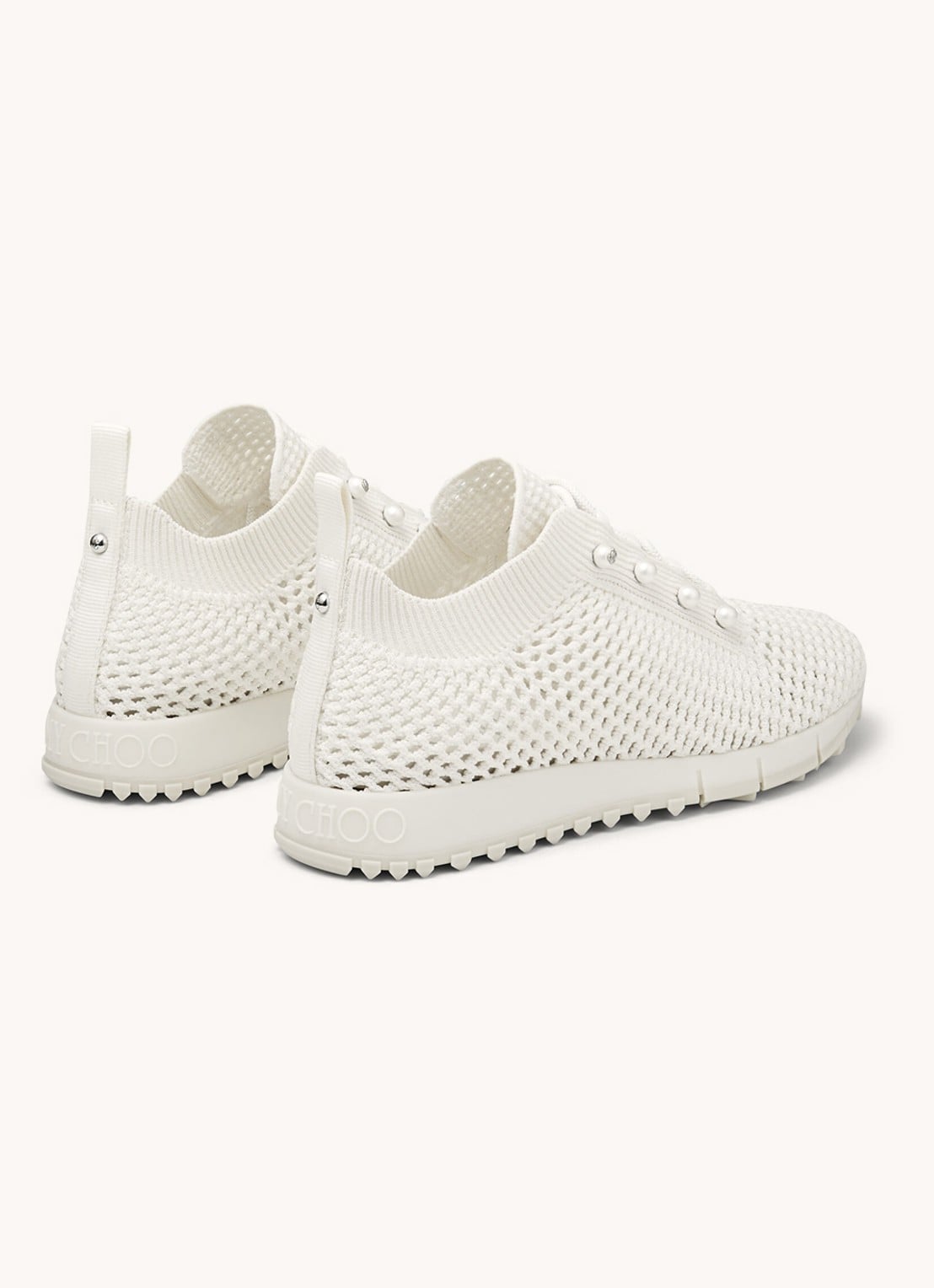 Jimmy Choo Veles sneaker van mesh - detail 5 gebroken wit