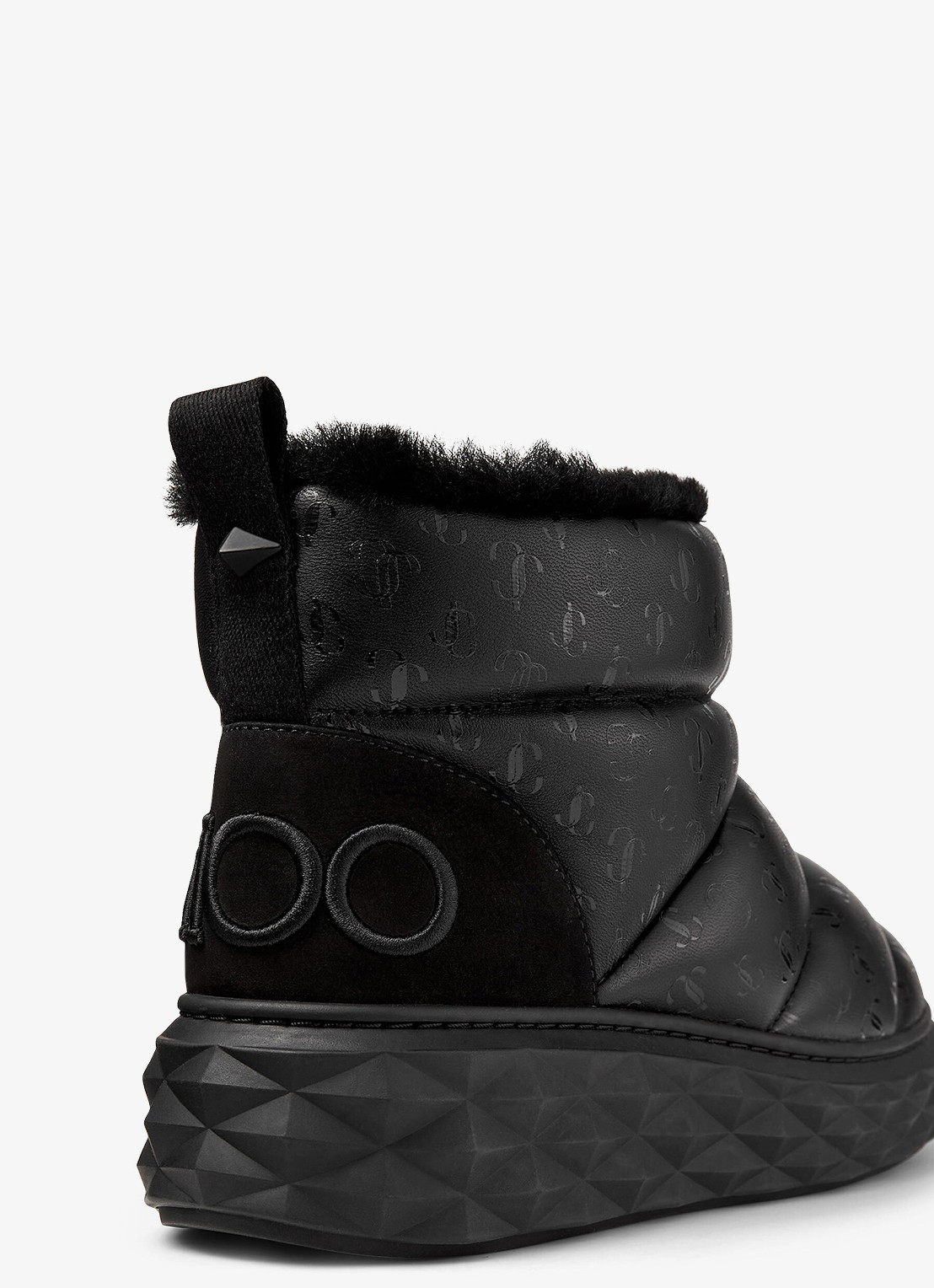 Jimmy Choo Xan enkellaarsje van leer met logo - detail 3 zwart