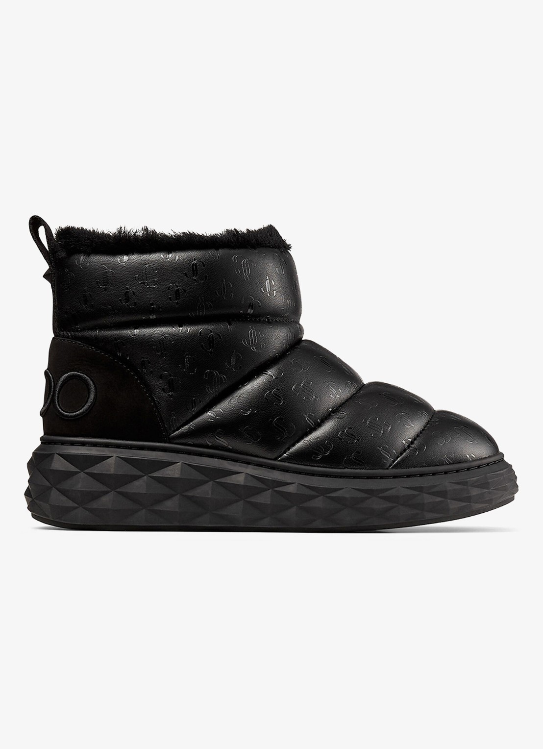 Jimmy Choo Xan enkellaarsje van leer met logo - voorkant 4 zwart